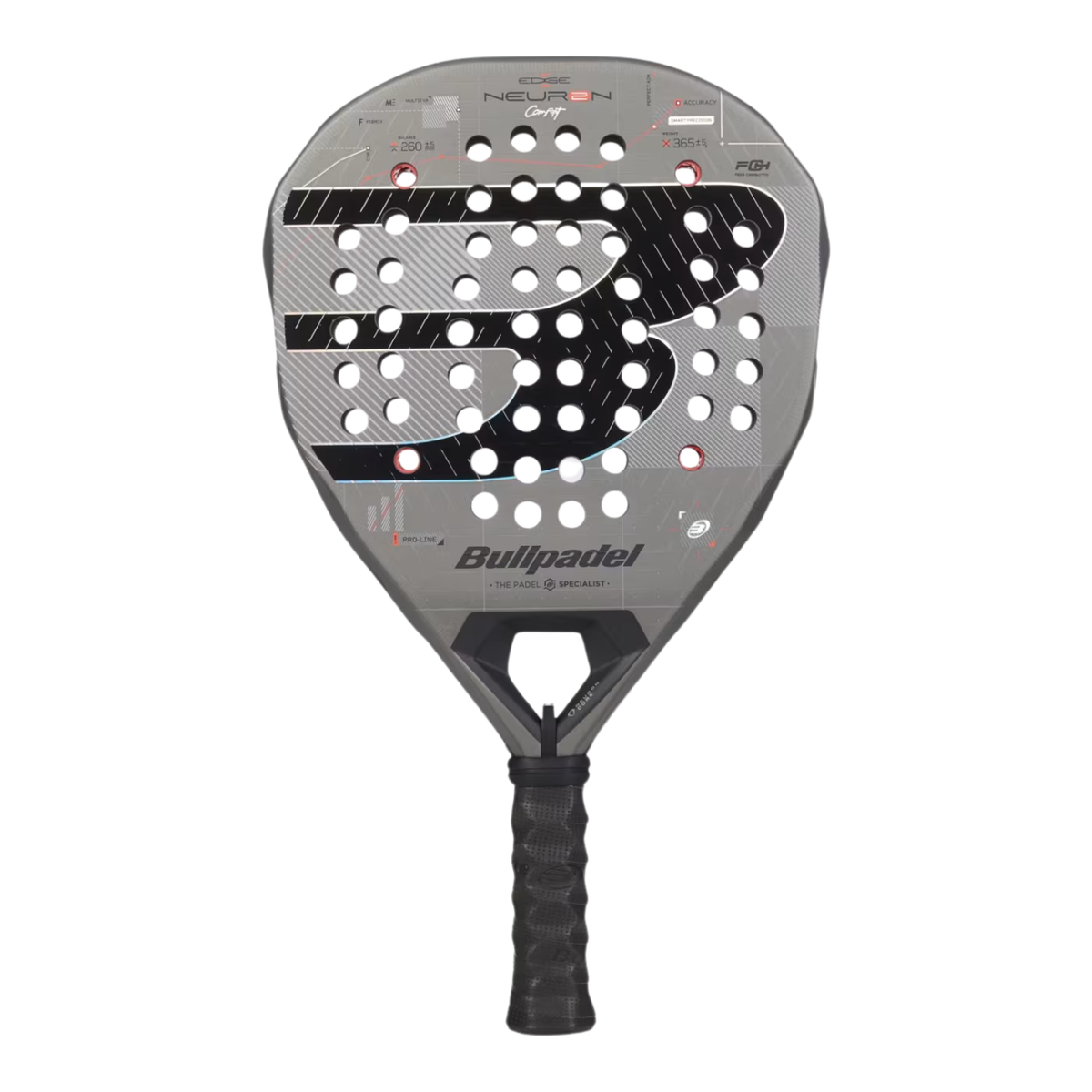 Bullpadel Neuron 02 CMF 27 Padel Racket - Grey Grey One Size Padel Rackets BullPadel