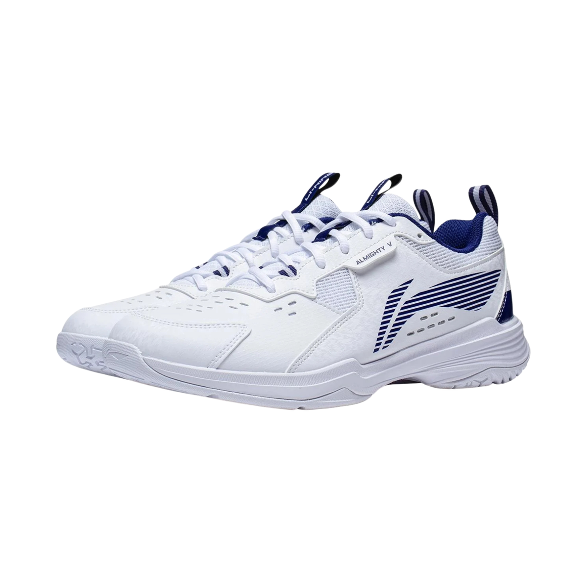 Li-Ning Almighty 5 Badminton Shoes AYTT001-3 - White/Blue Badminton Shoes Li-Ning