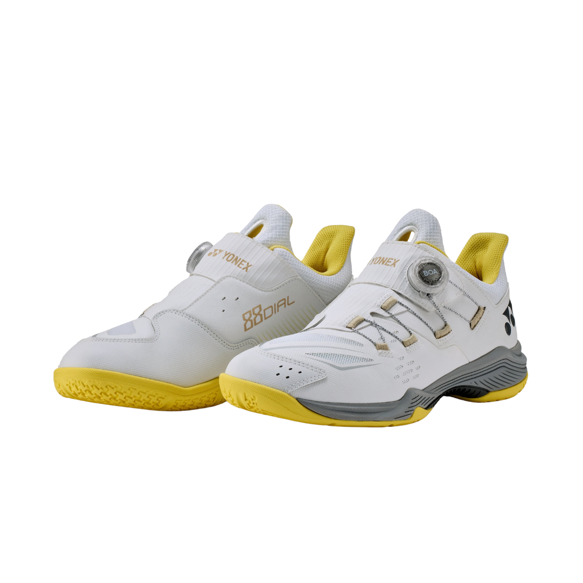 Yonex Power Cushion 88 Dial Badminton Shoe Unisex - White/Yellow Badminton Shoes Yonex