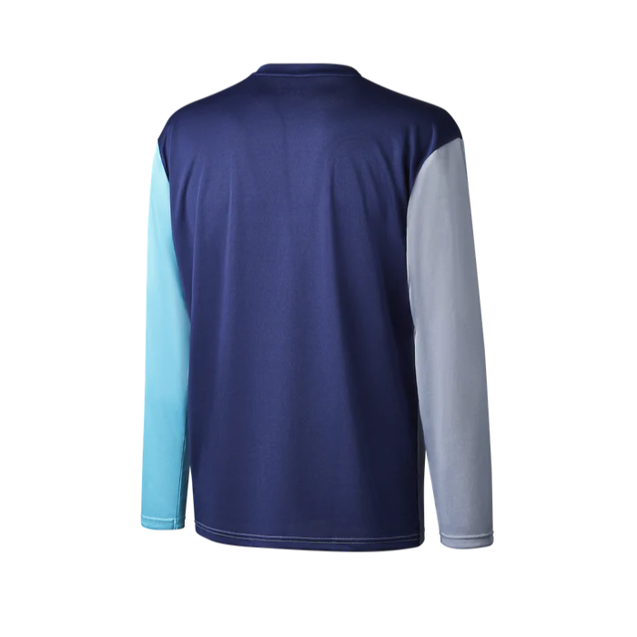 Yonex YLST323J Long Sleeve T-Shirt Junior (Navy/Silver/Sky) Clothing Yonex