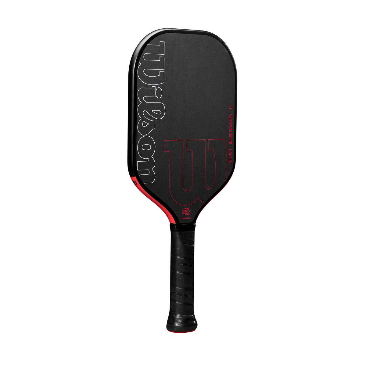 Wilson Blaze Edgeless 13 Pickleball Paddle, Black/Red, back view