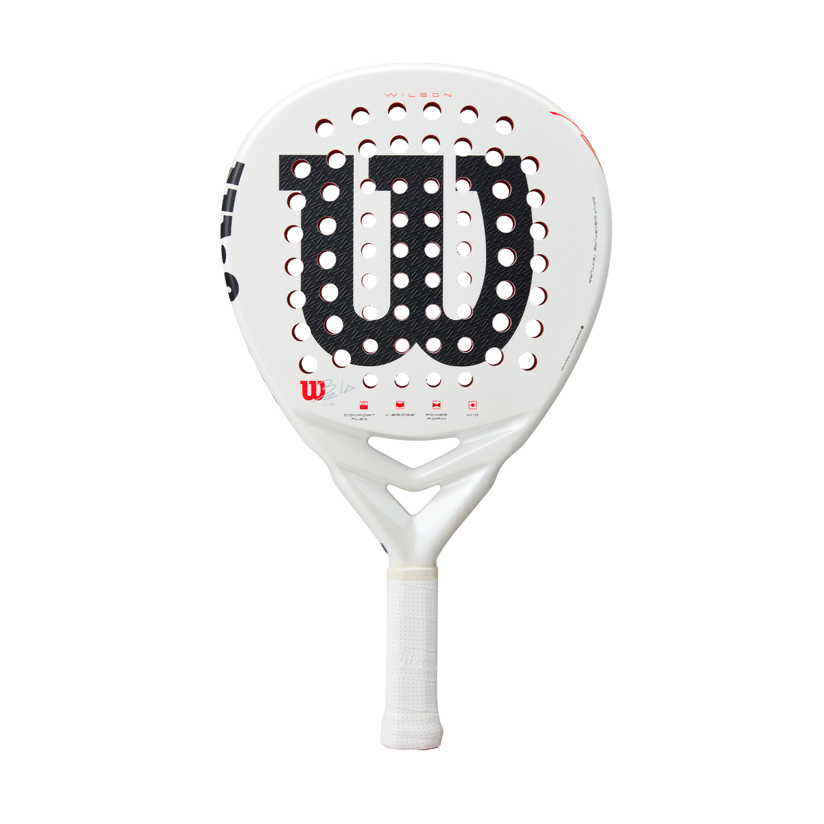 Wilson Bela LS V3 Padel Racket, White, front view