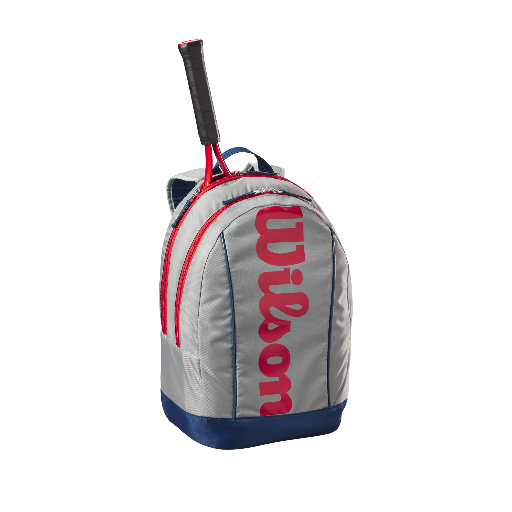 Wilson Junior Backpack - Grey/Red Light Grey Red Blue Backpack Luggage Wilson