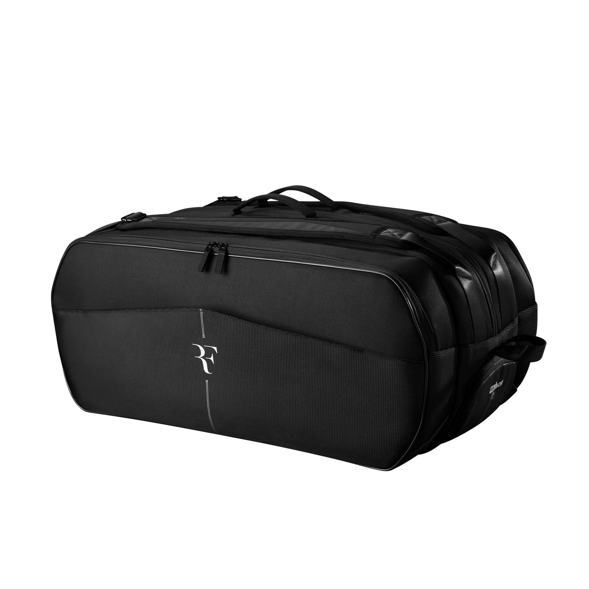 Wilson Roger Federer Tournament 15 Racket Bag 2024, Black, front view