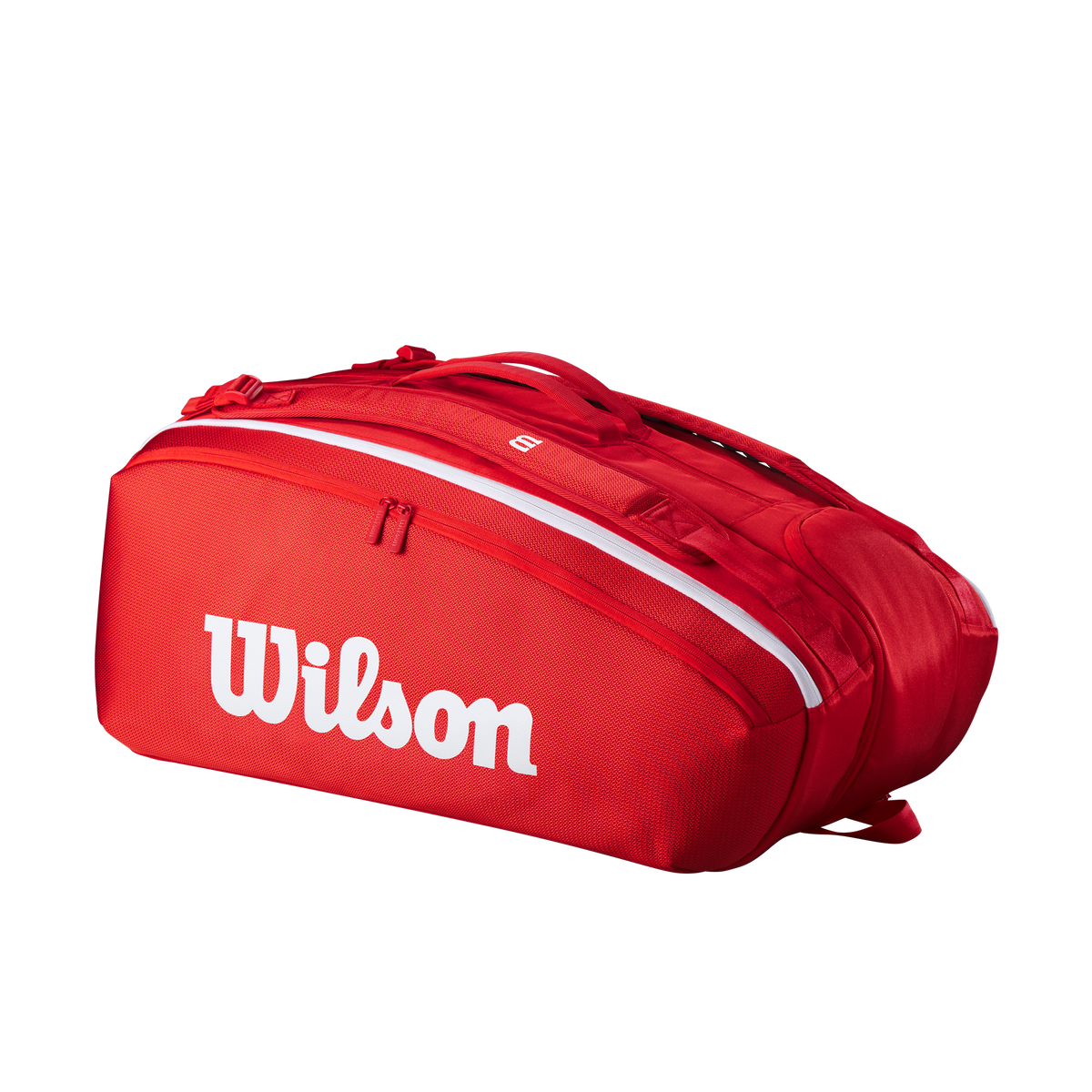 Wilson Super Tour 15Pk Racket Bag, Red, front view