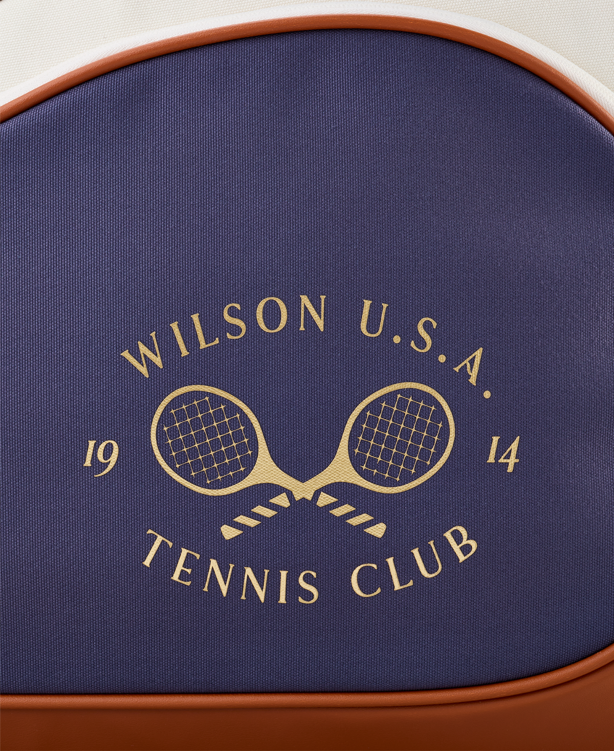 Wilson Heritage V2 12 Racket Bag, Cream/Navy, close-up detail