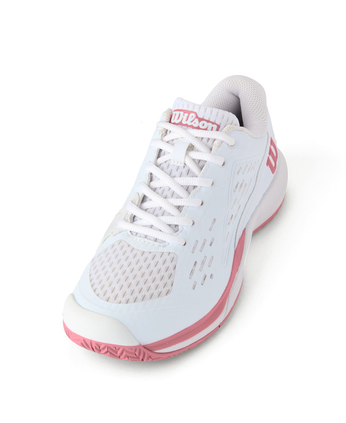 Wilson Rush Pro Ace Junior Tennis Shoes, White/Mauveglow, side view