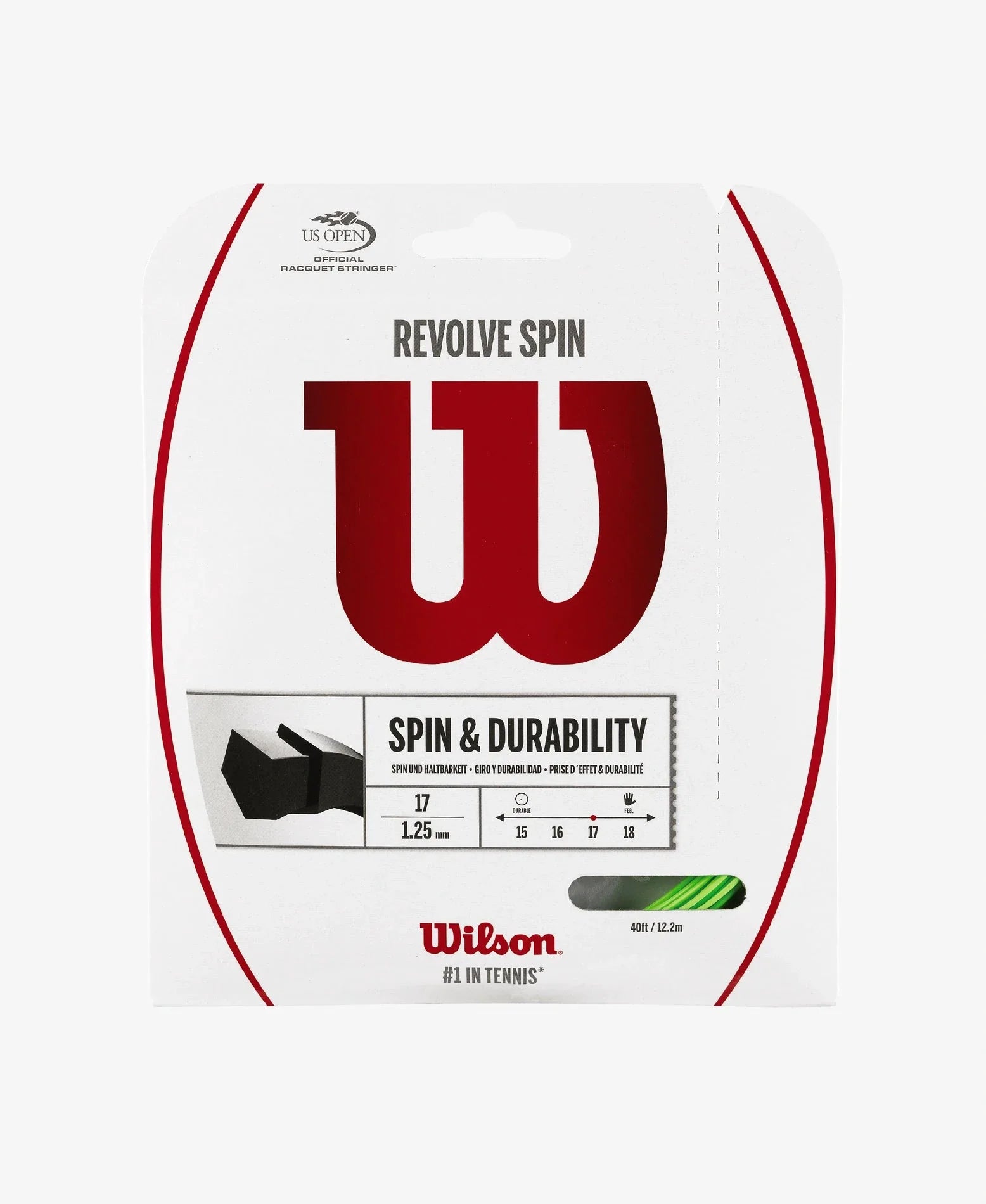 Wilson Revolve Spin 17 (WRZ956900) String Set Green GREEN 1.25mm 12M Set String (Packs) Wilson