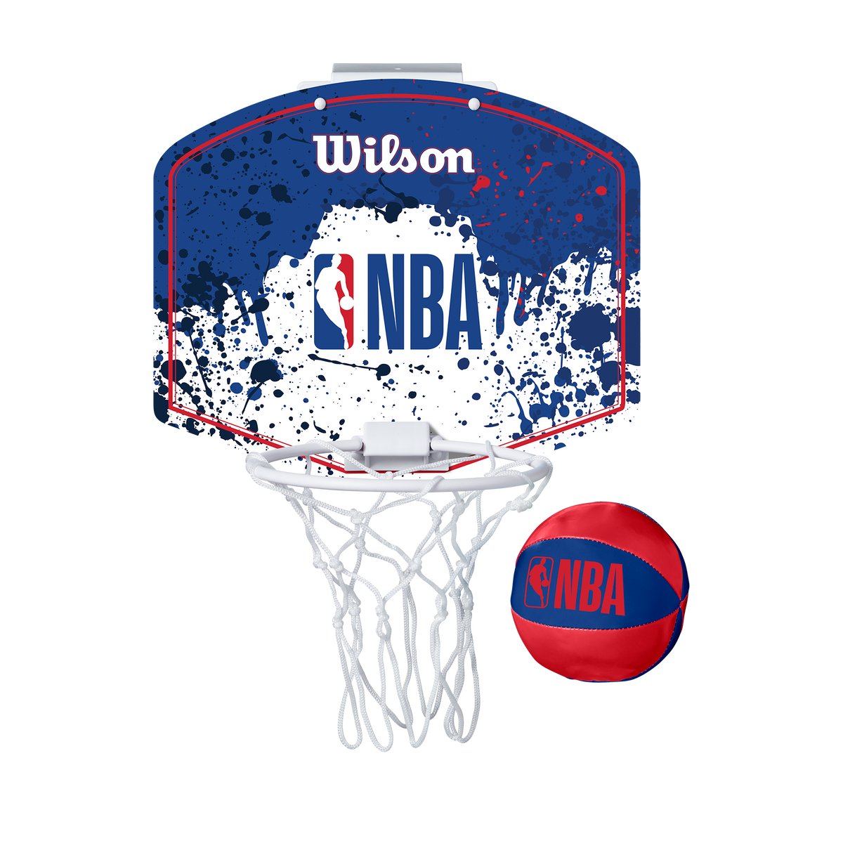 Wilson NBA Team Mini Basketball Hoop, Blue/Red, back view