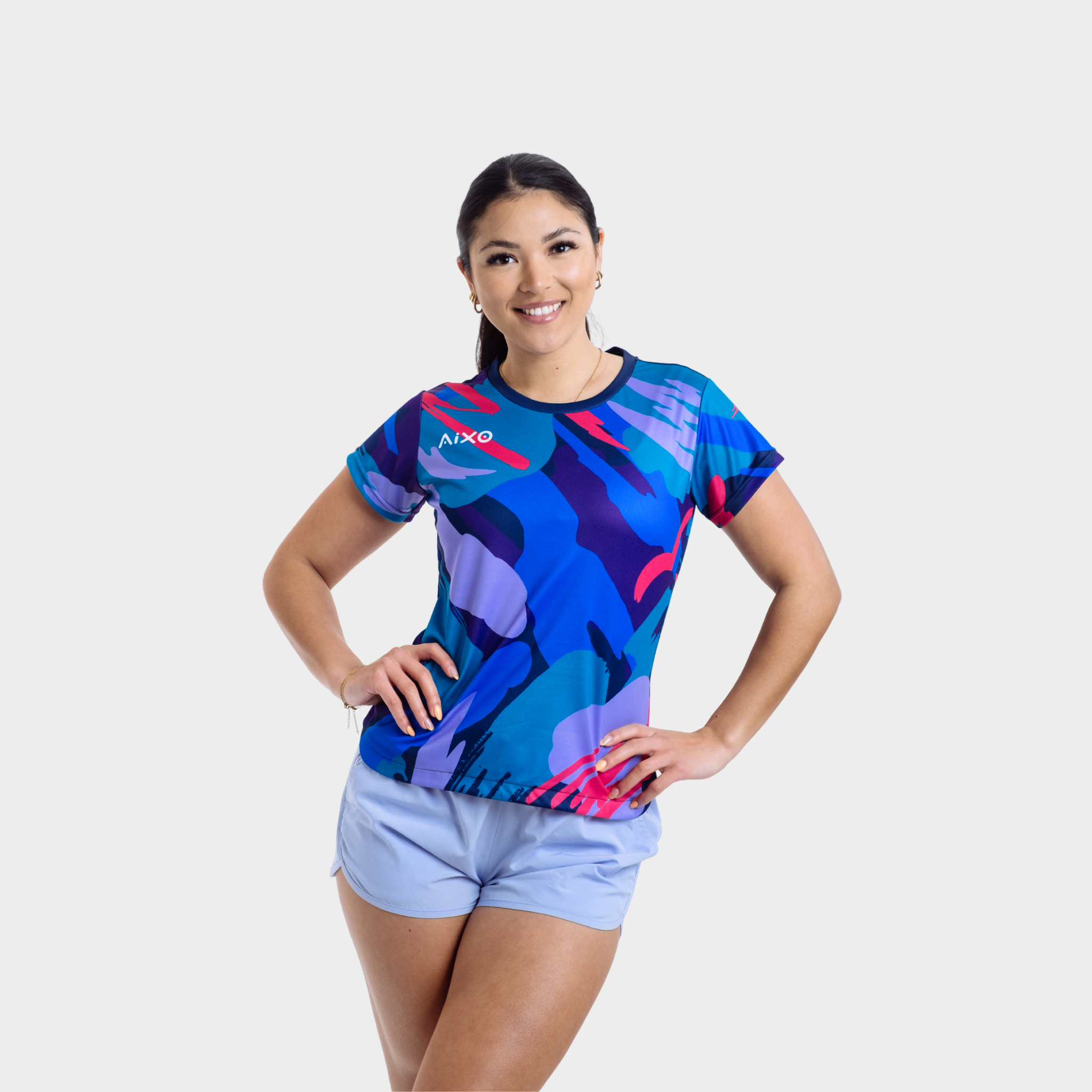 Aixo Abstract T-Shirt Womens (Multicolour Dark)