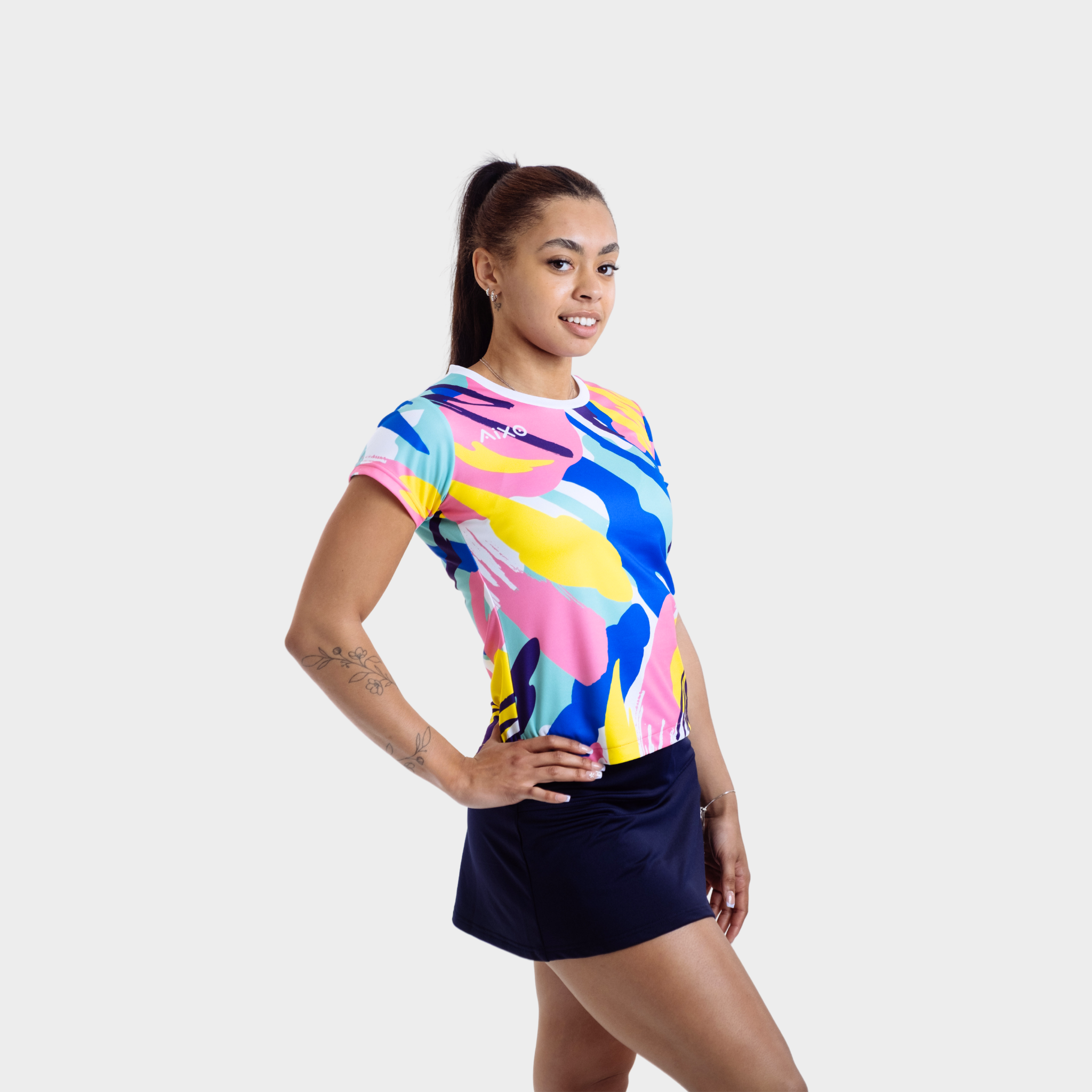 Aixo Abstract T-Shirt Womens (Multicolour)