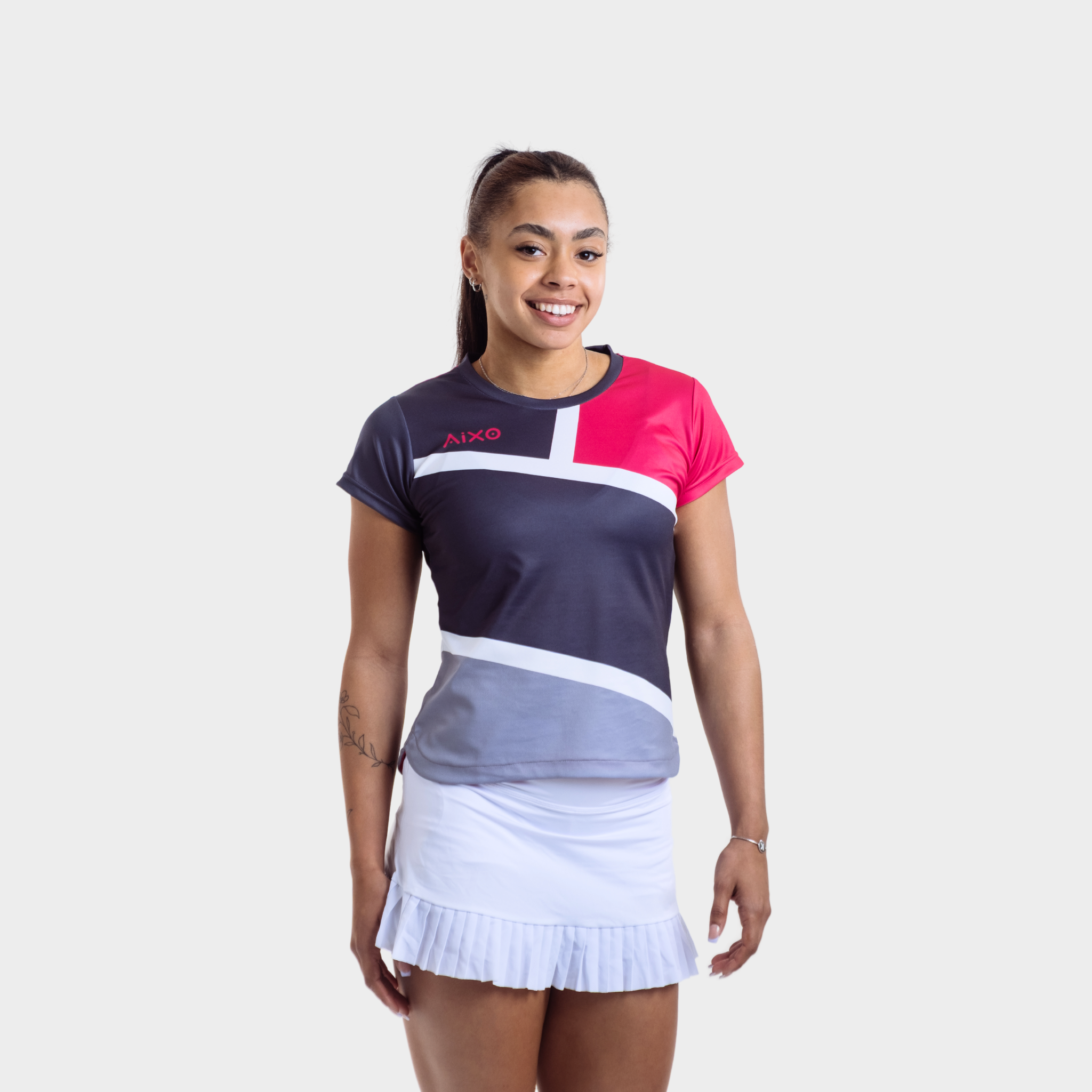 Aixo Court Womens T Shirt Graphite T Shirt Aixo