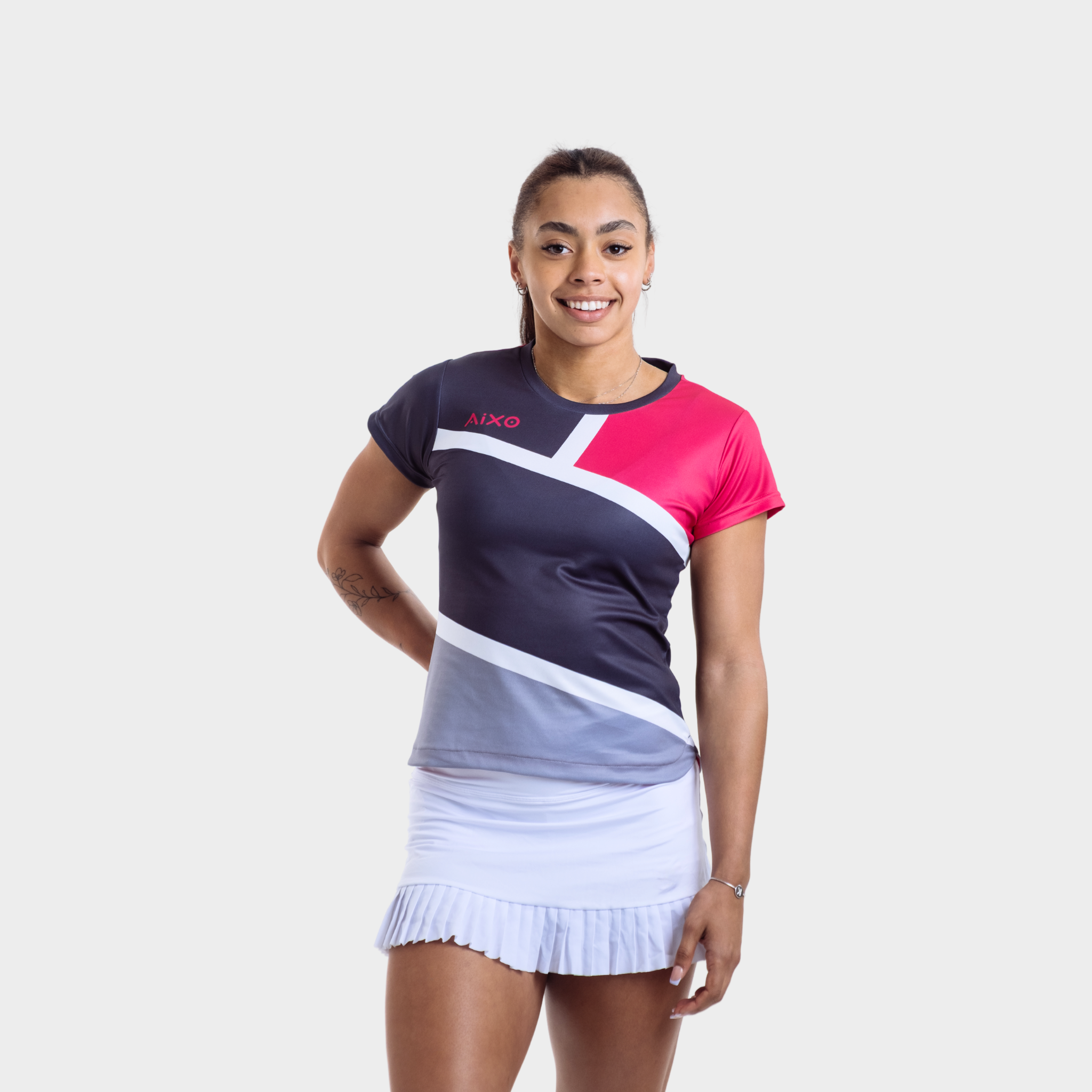 Aixo Court Womens T Shirt Graphite T Shirt Aixo