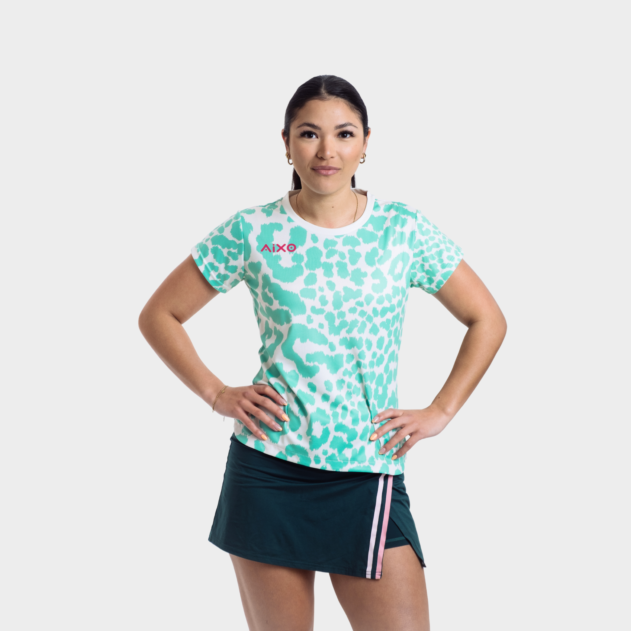 Aixo Leopard Womens T Shirt Ivory T Shirt Aixo