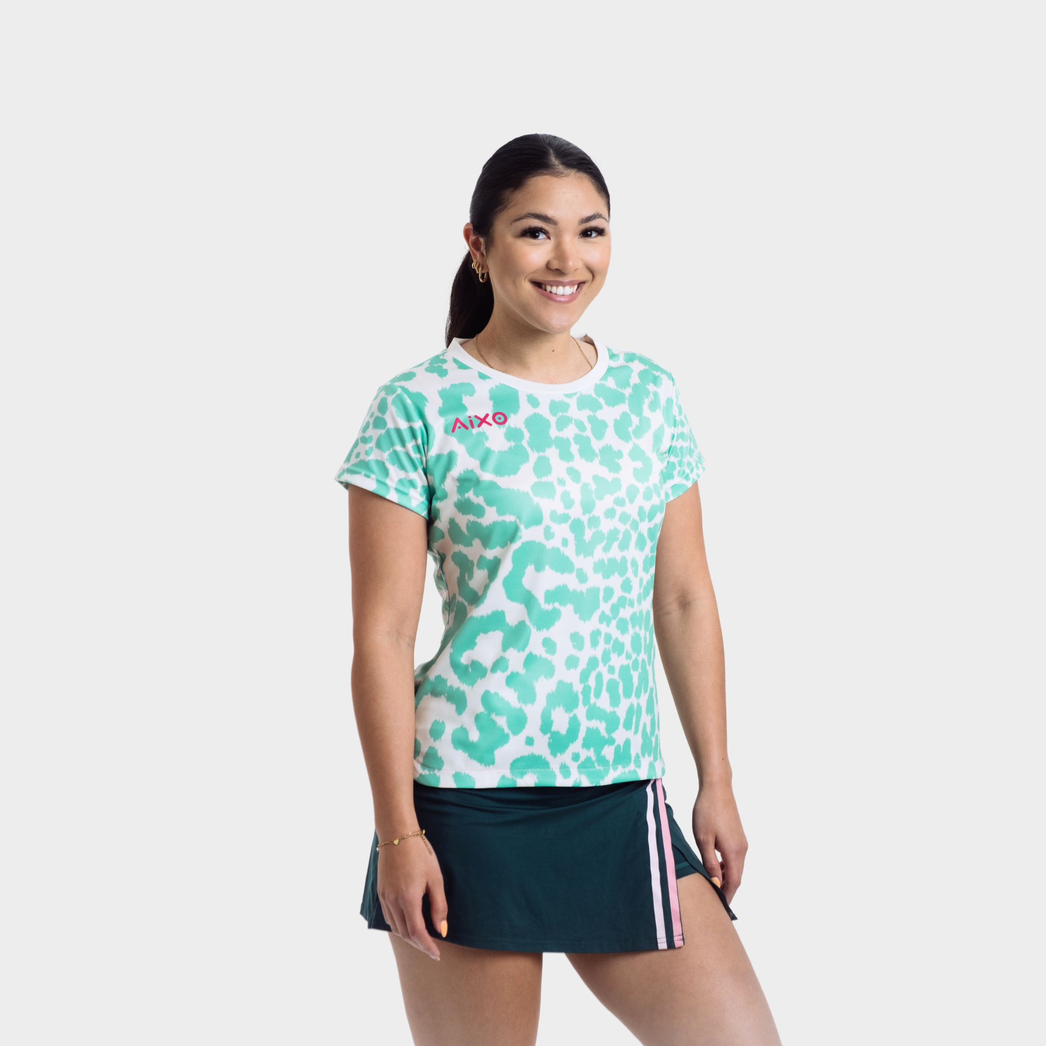 Aixo Leopard Womens T Shirt Ivory T Shirt Aixo