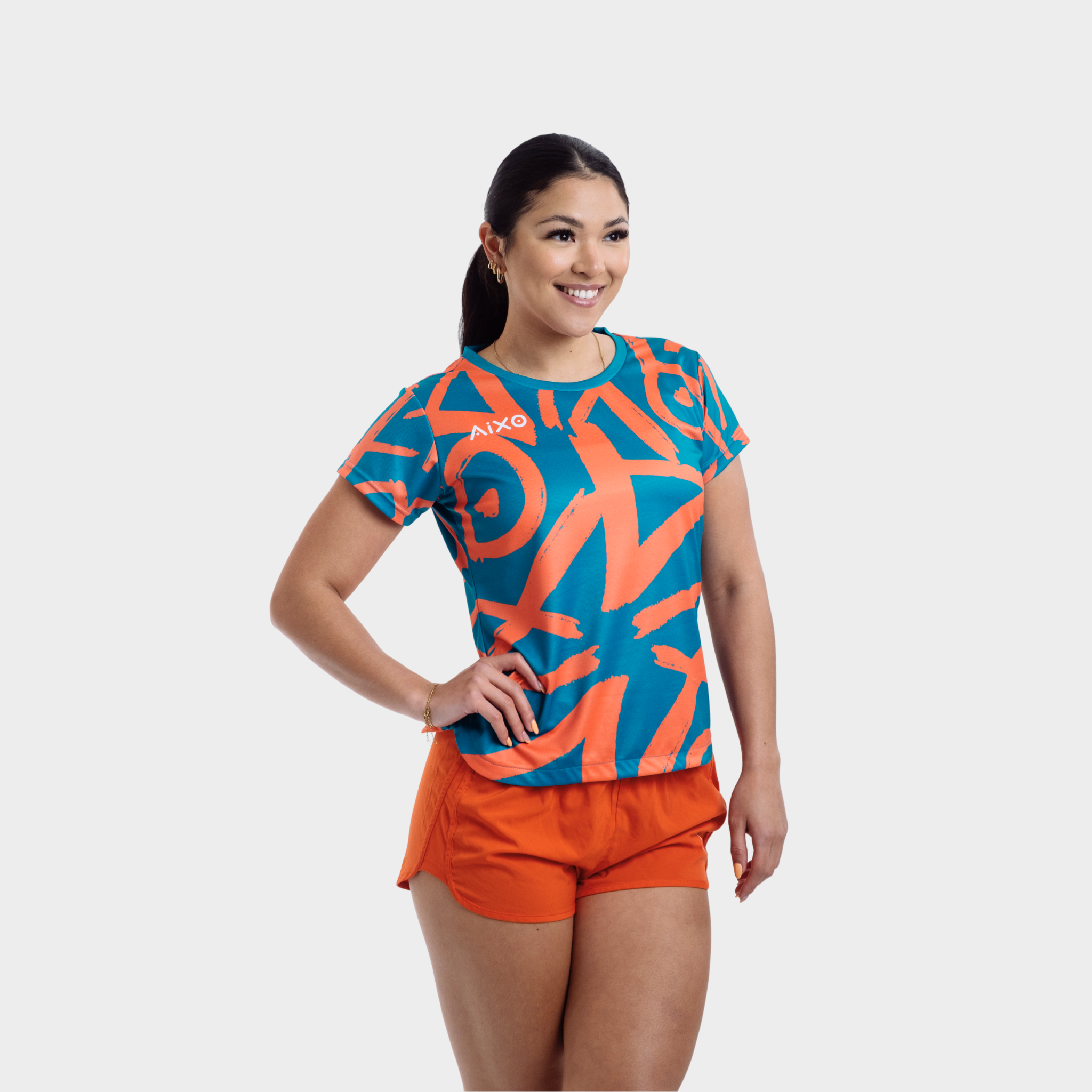 Aixo Tagged Womens T Shirt Teal T Shirt Aixo