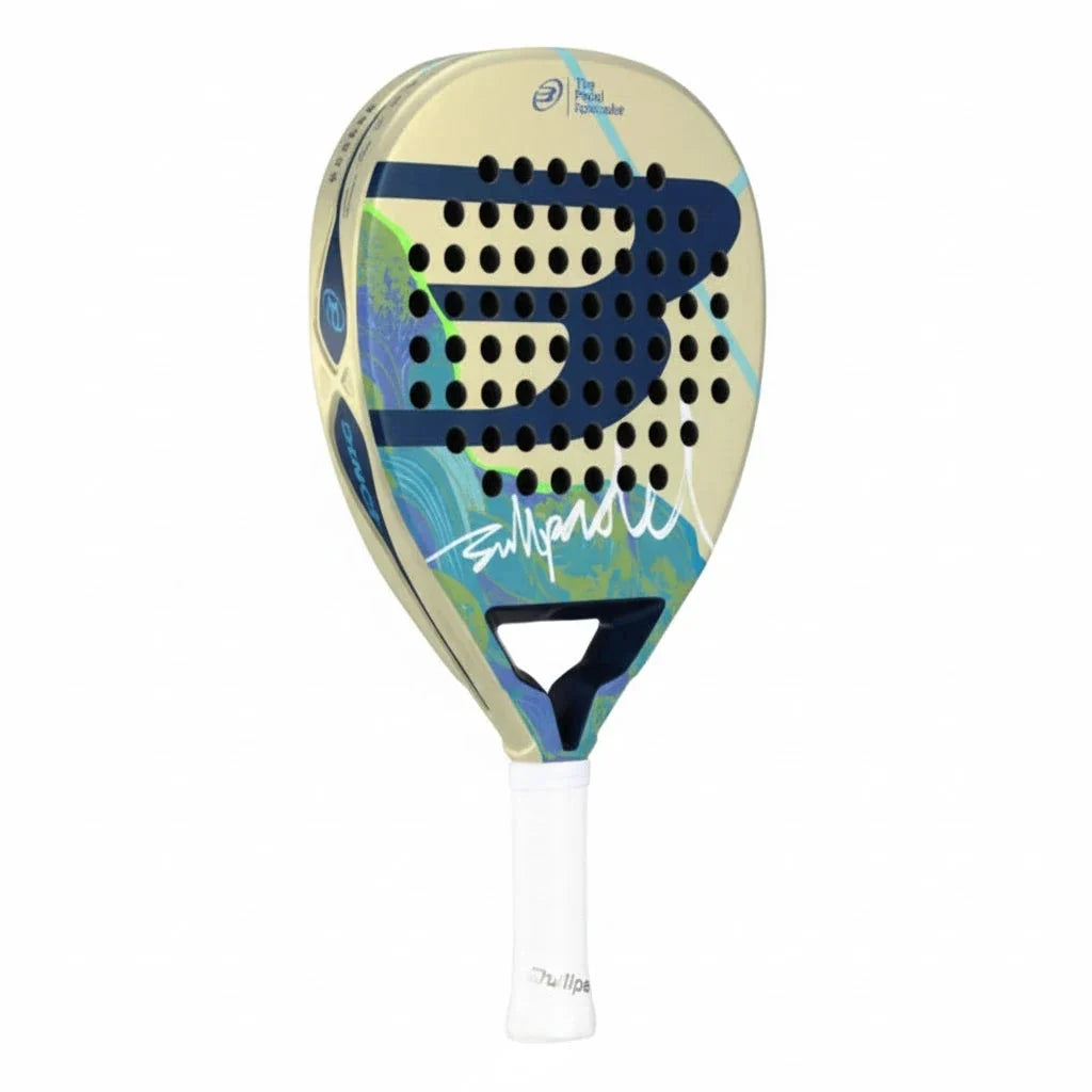 BullPadel Ionic Light 26 Padel Racket, Cream/Turquoise, back view