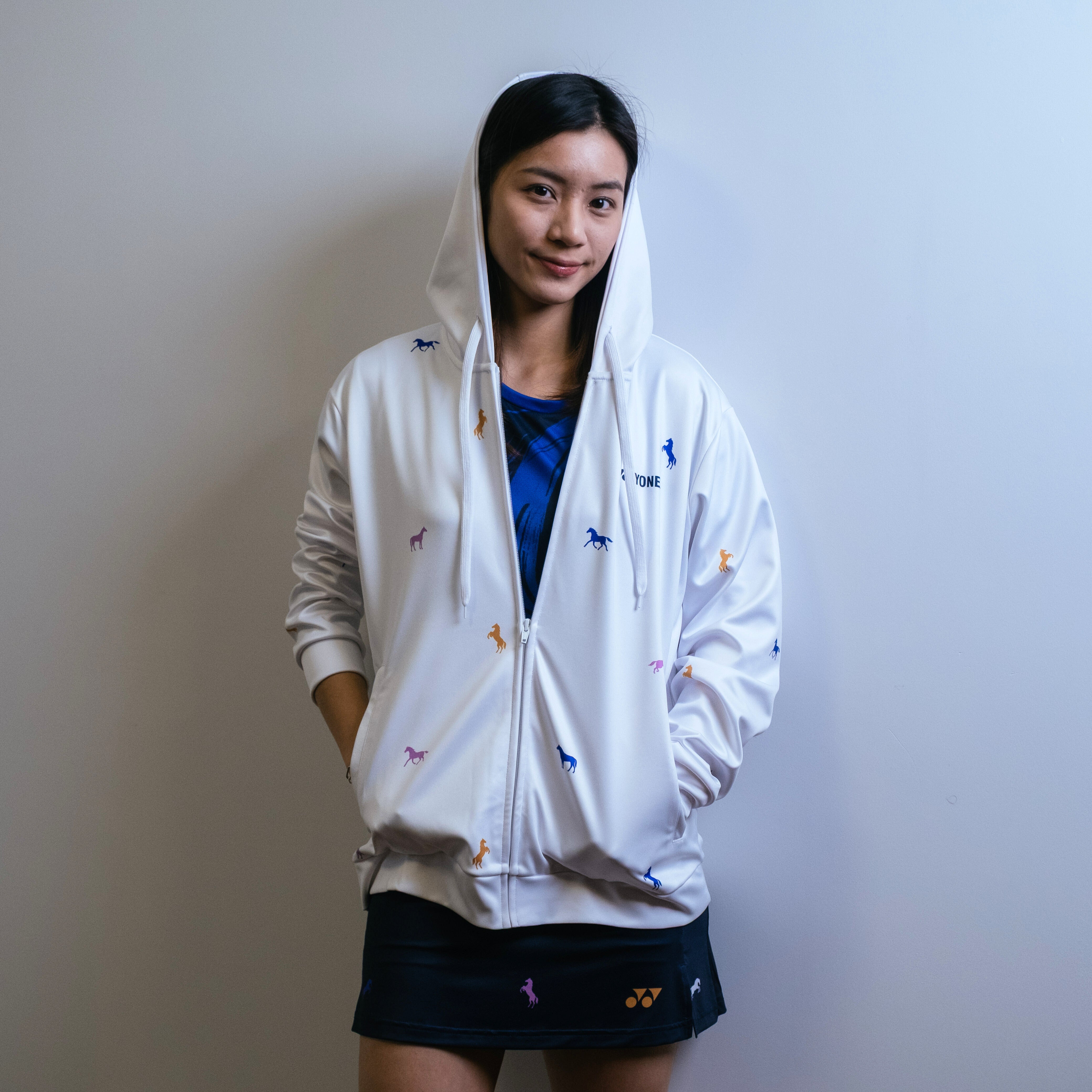 Yonex Heavenly Rider – Unisex Zip Hoodie (White) Yonex CNY2026 Zip Hood Sweat A Unisex Clothing Yonex