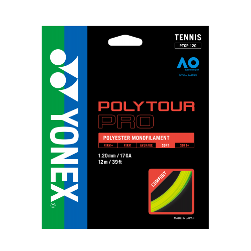 Yonex Polytour Pro 1.20mm 12M Set 12m Set FLASH YELLOW String (Packs) Yonex