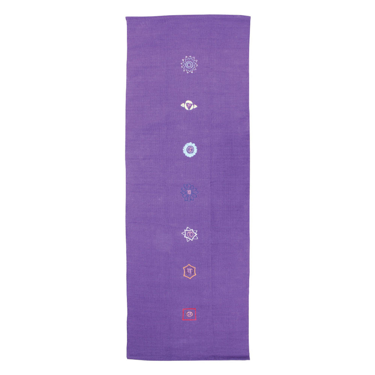 Yoga-Mad Cotton Yoga Rug – Chakra Pattern Purple One Size Accessories Yoga Mad