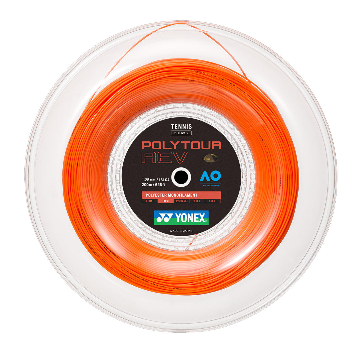 Yonex Polytour Rev 1.20mm 200m Reel Tennis String Orange