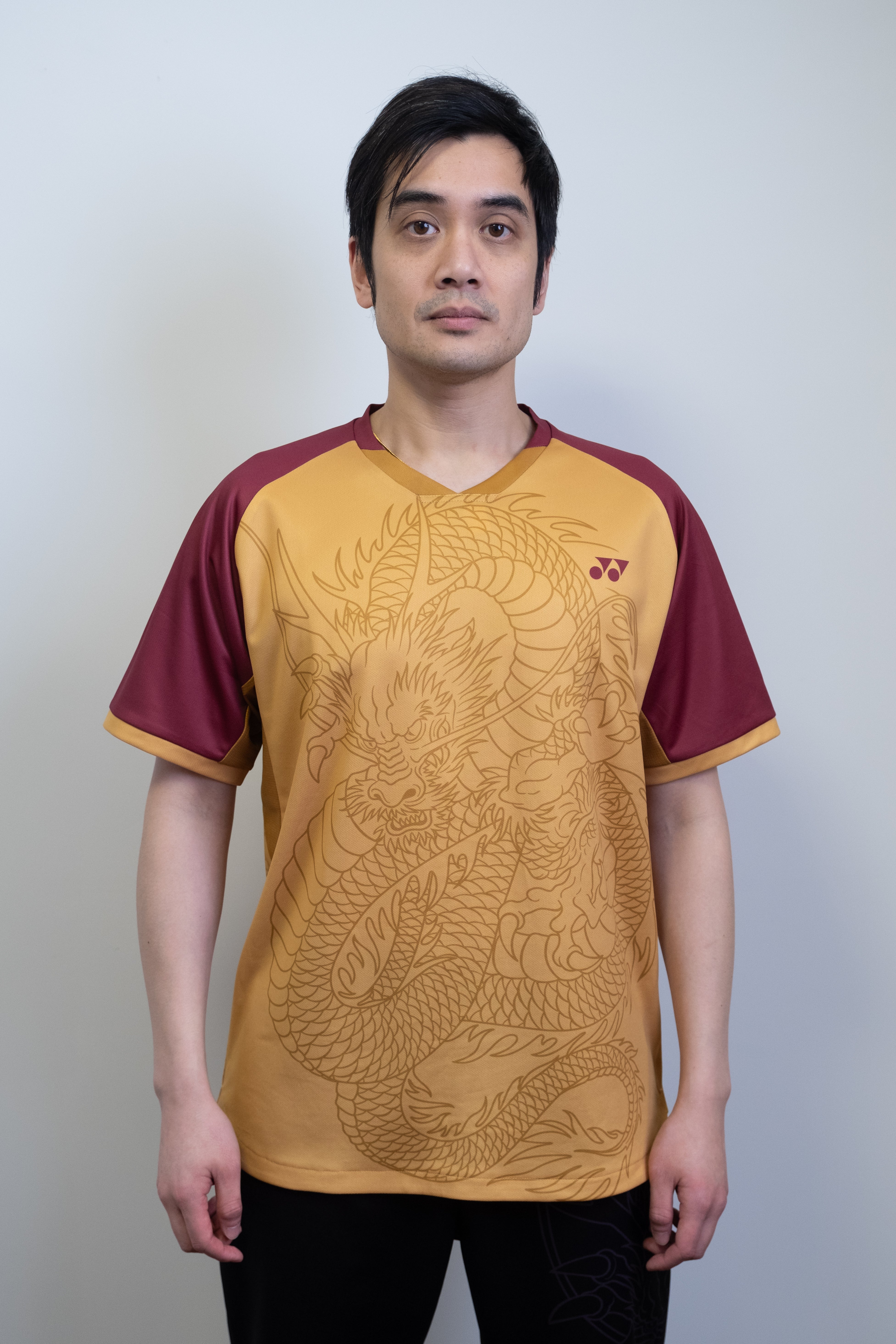 Yonex Linear Dragon CNY2024 Tournament Shirt GTB Mens Gold