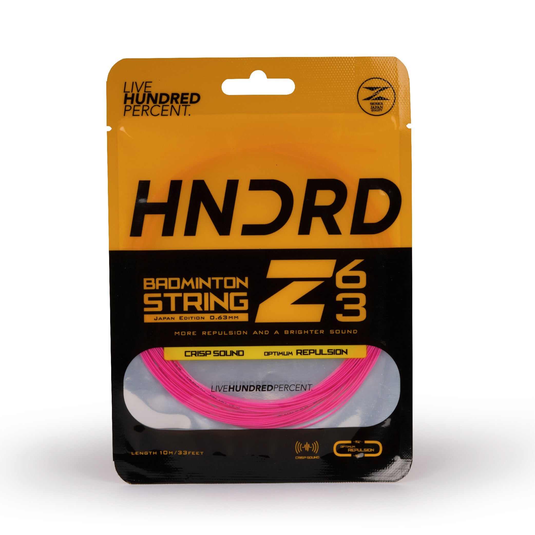 Hundred 63 Z Badminton String HBAA-2M042-7 Candy Pink 10m Set String (Packs) Hundred
