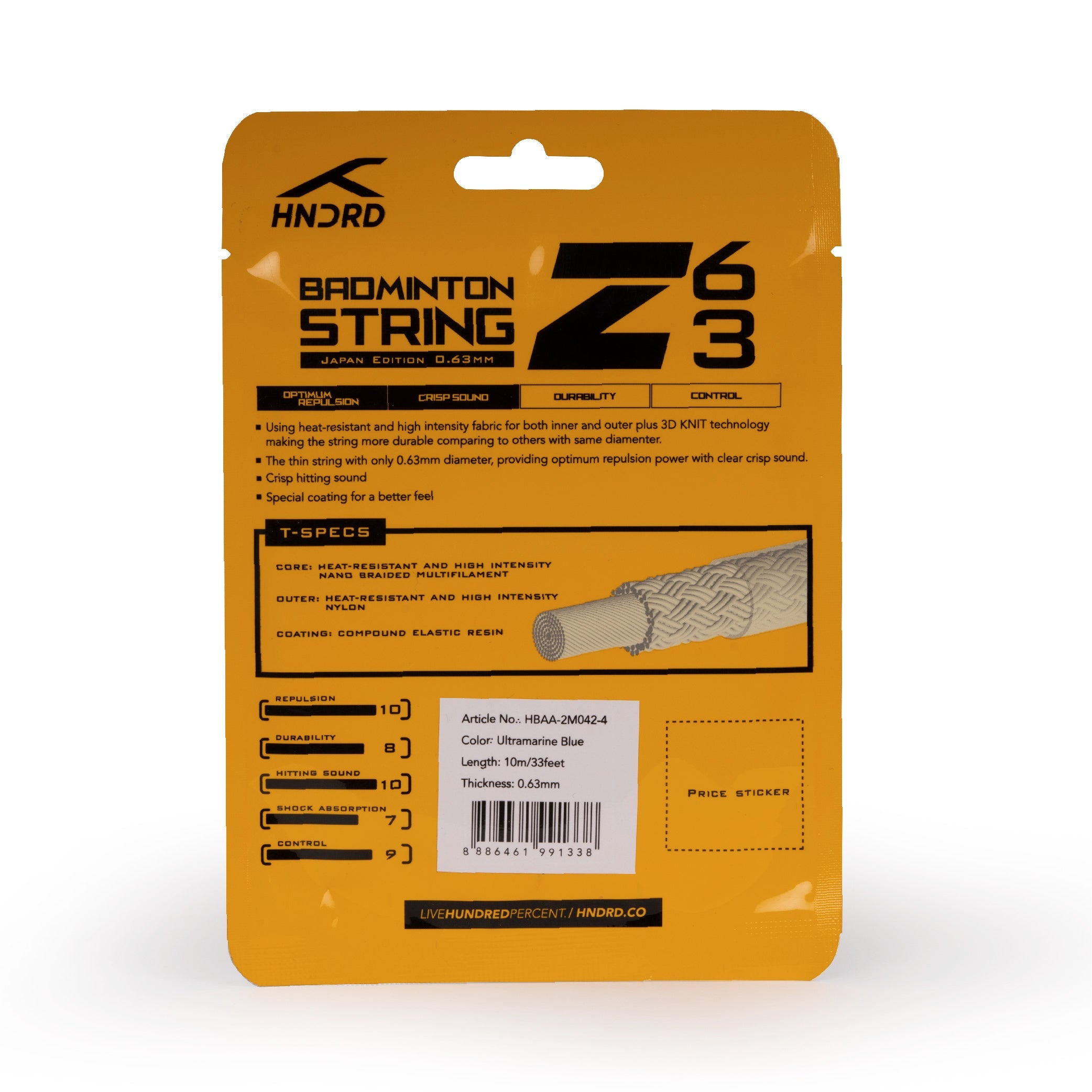Hundred 63 Z Badminton String HBAA-2M042-4 String (Packs) Hundred