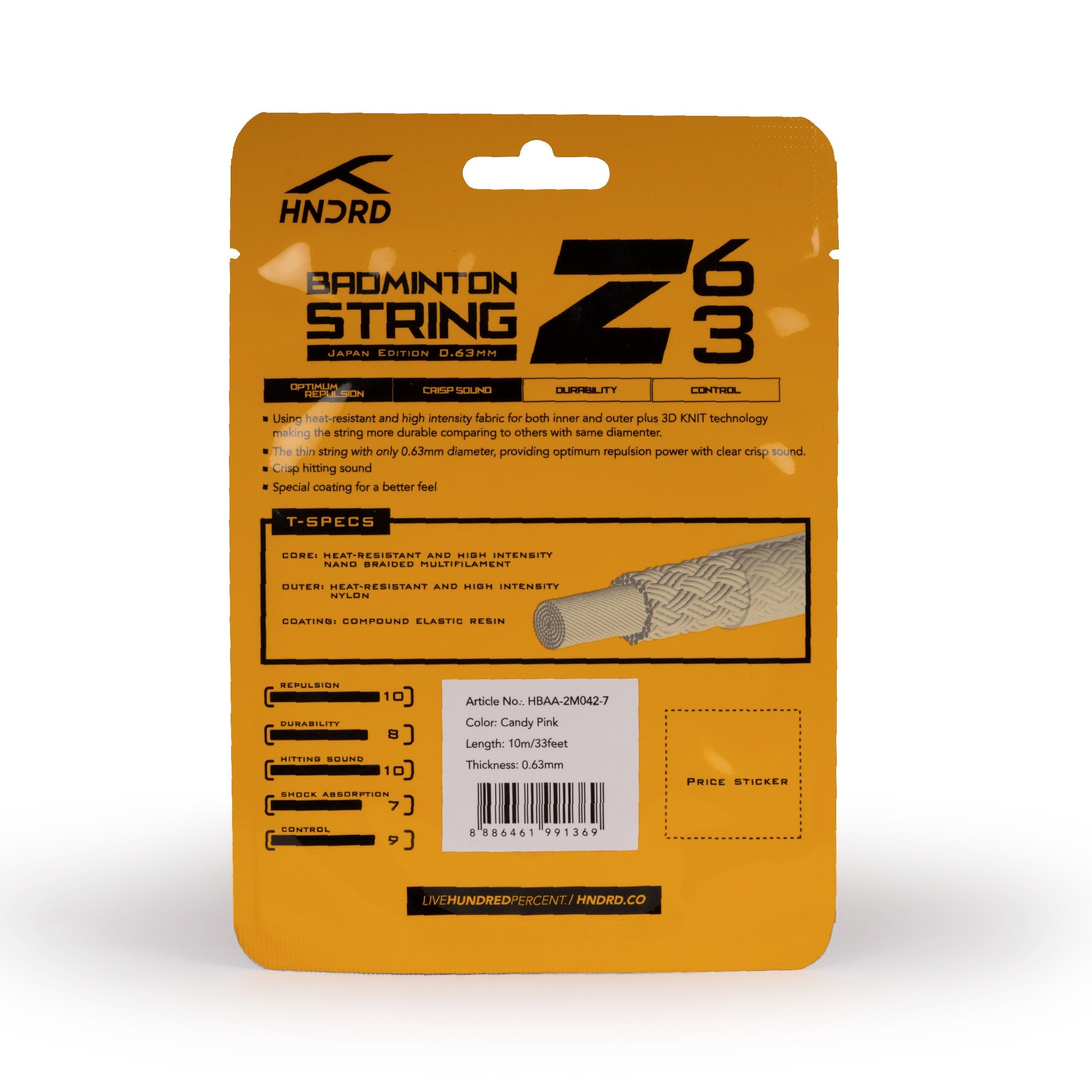 Hundred 63 Z Badminton String HBAA-2M042-7 String (Packs) Hundred