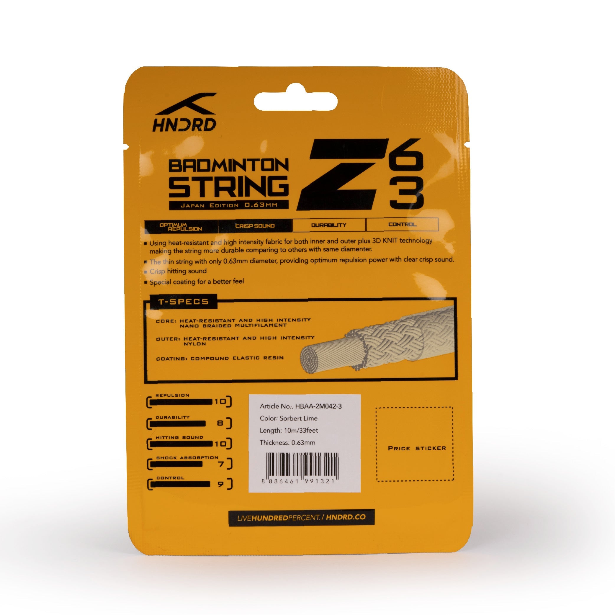 Hundred 63 Z Badminton String HBAA-2M042-3 String (Packs) Hundred