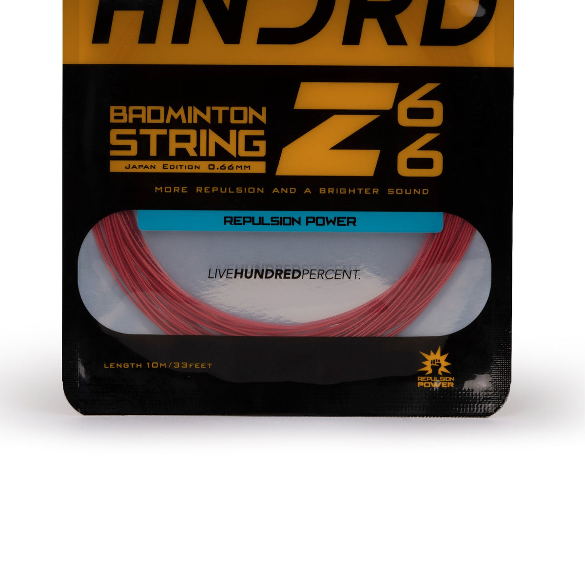Hundred 66 Z Badminton String, Formula 1 Red, side view