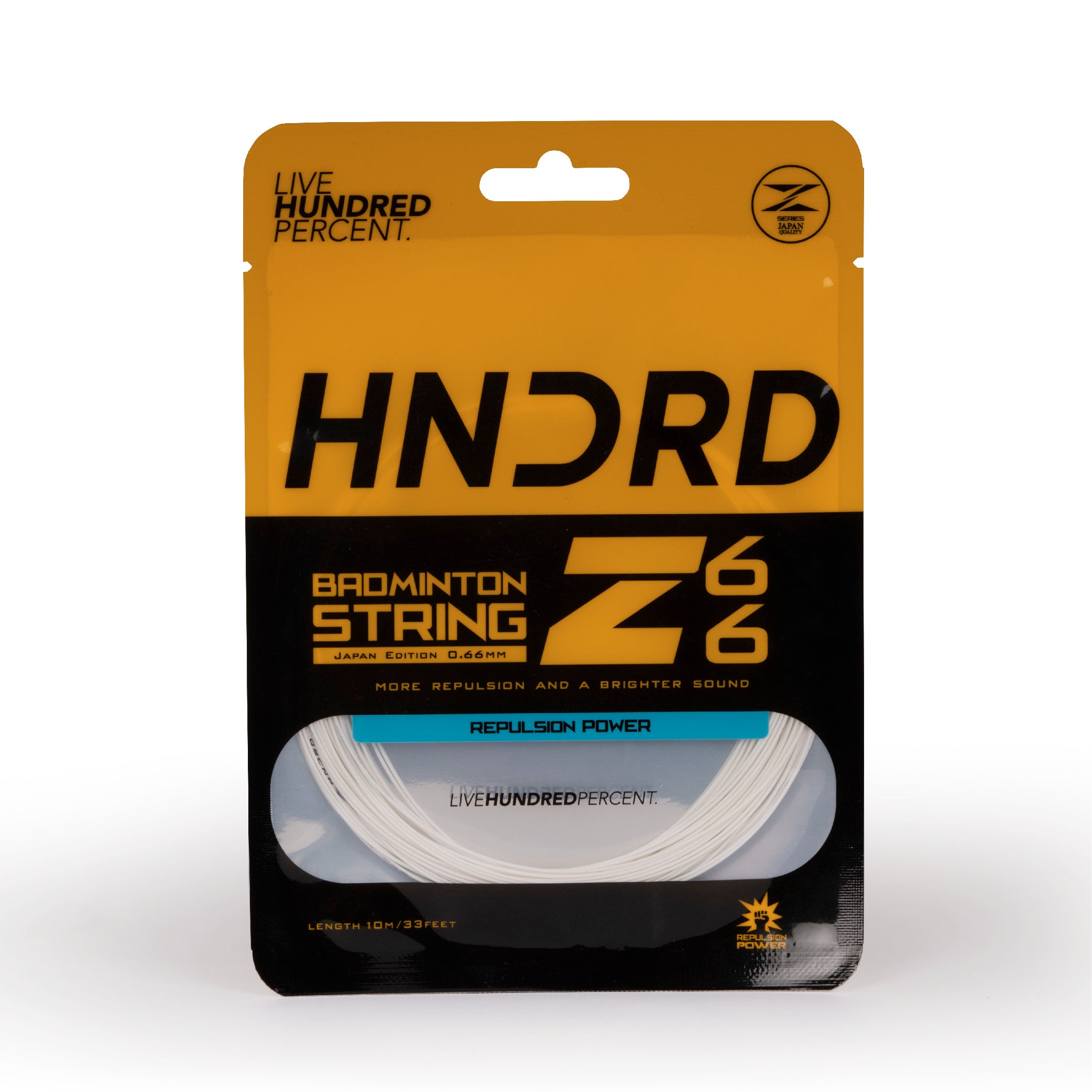 Hundred 66 Z Badminton String, Ice White, front view