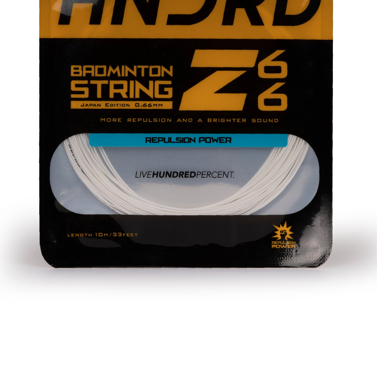 Hundred 66 Z Badminton String, Ice White, side view