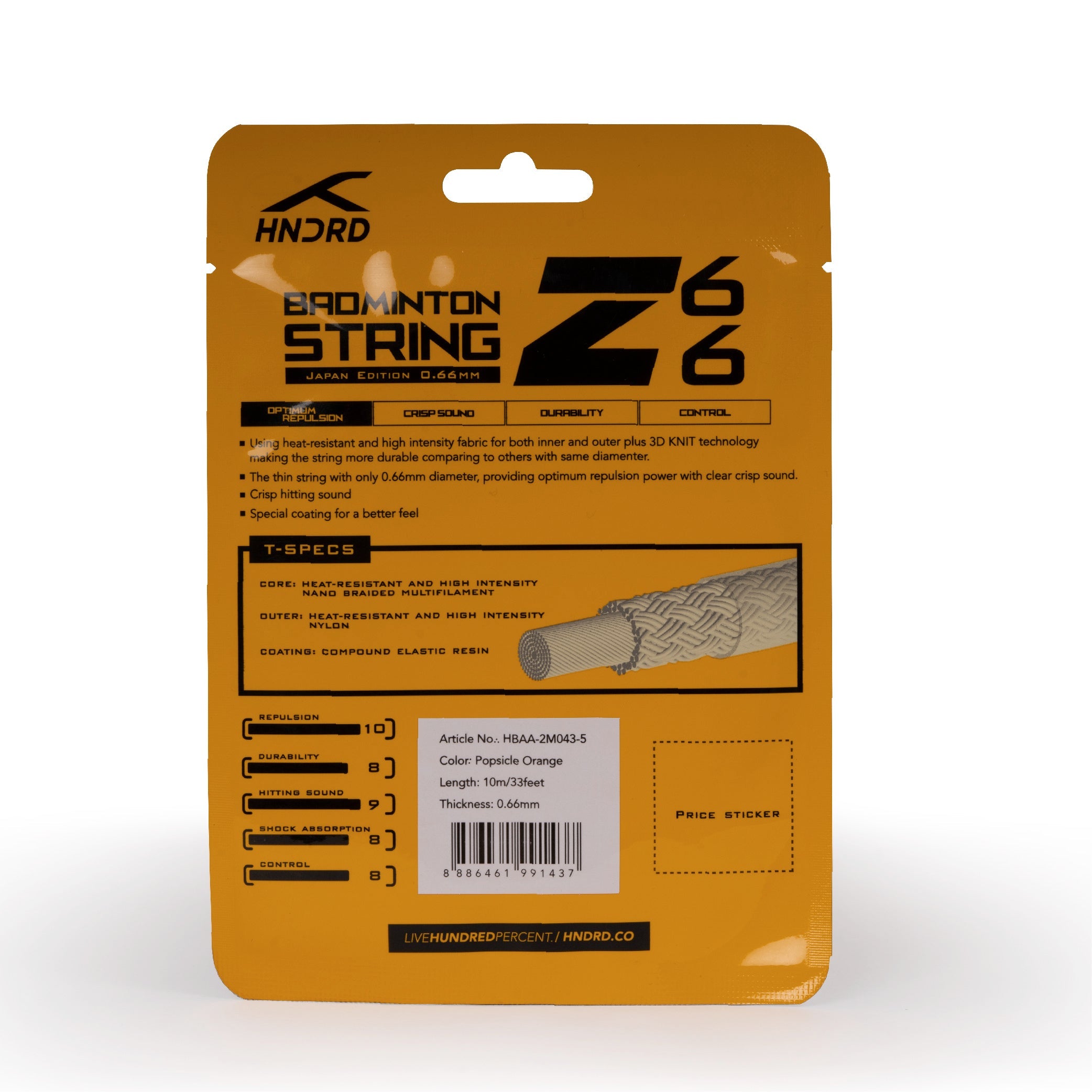 Hundred 66 Z Badminton String HBAA-2M043-5 String (Packs) Hundred