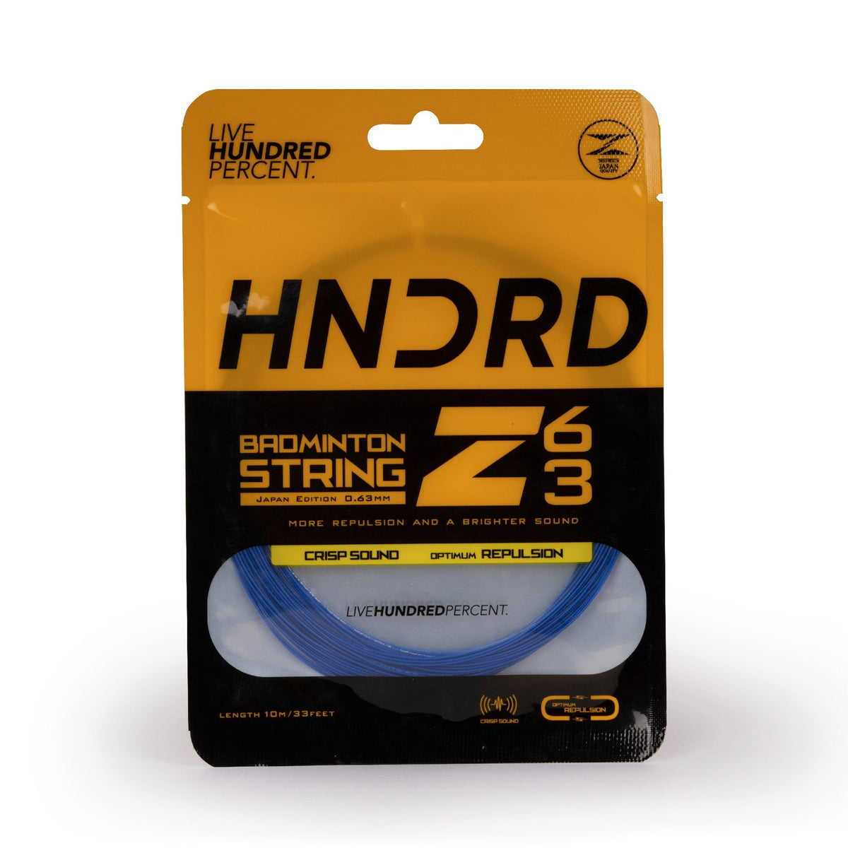 Hundred 63 Z Badminton String, Ultramarine Blue, detail view