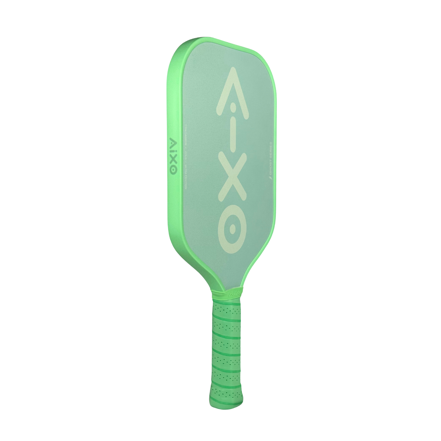 Side profile of AIXO Ghost Pastel De Mint paddle highlighting its thermoformed carbon design.