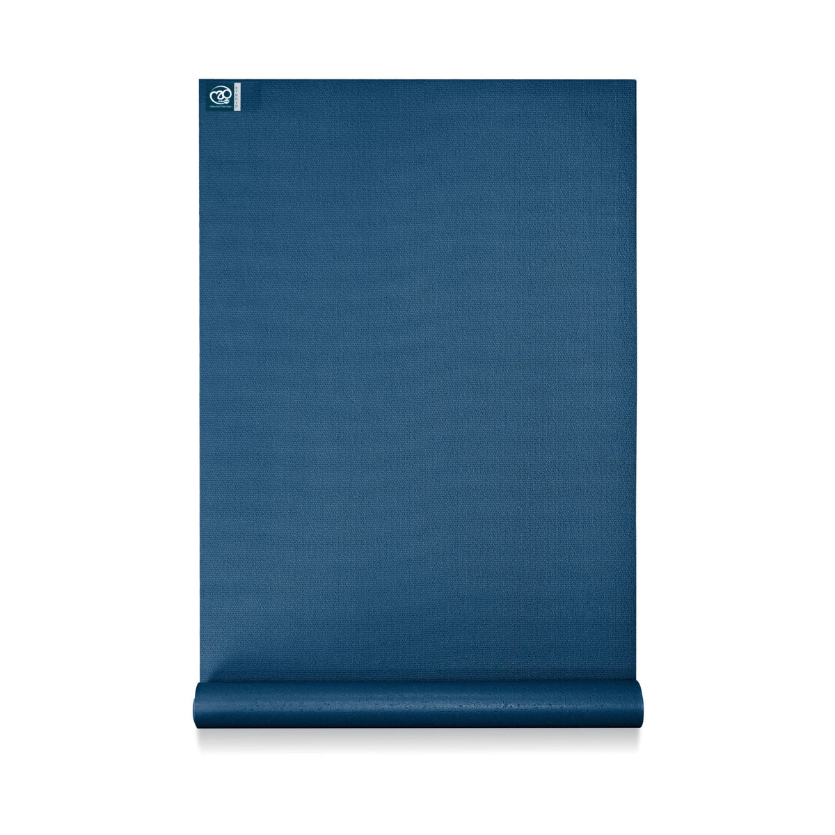 Yoga-Mad foldable travel yoga mat, blue, rolled