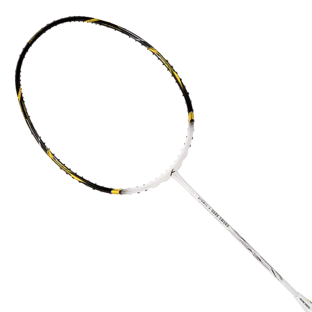Hundred Atomic X Dark Sword 4U Badminton Racket - White/Black White Black 4U6 Badminton Rackets Hundred