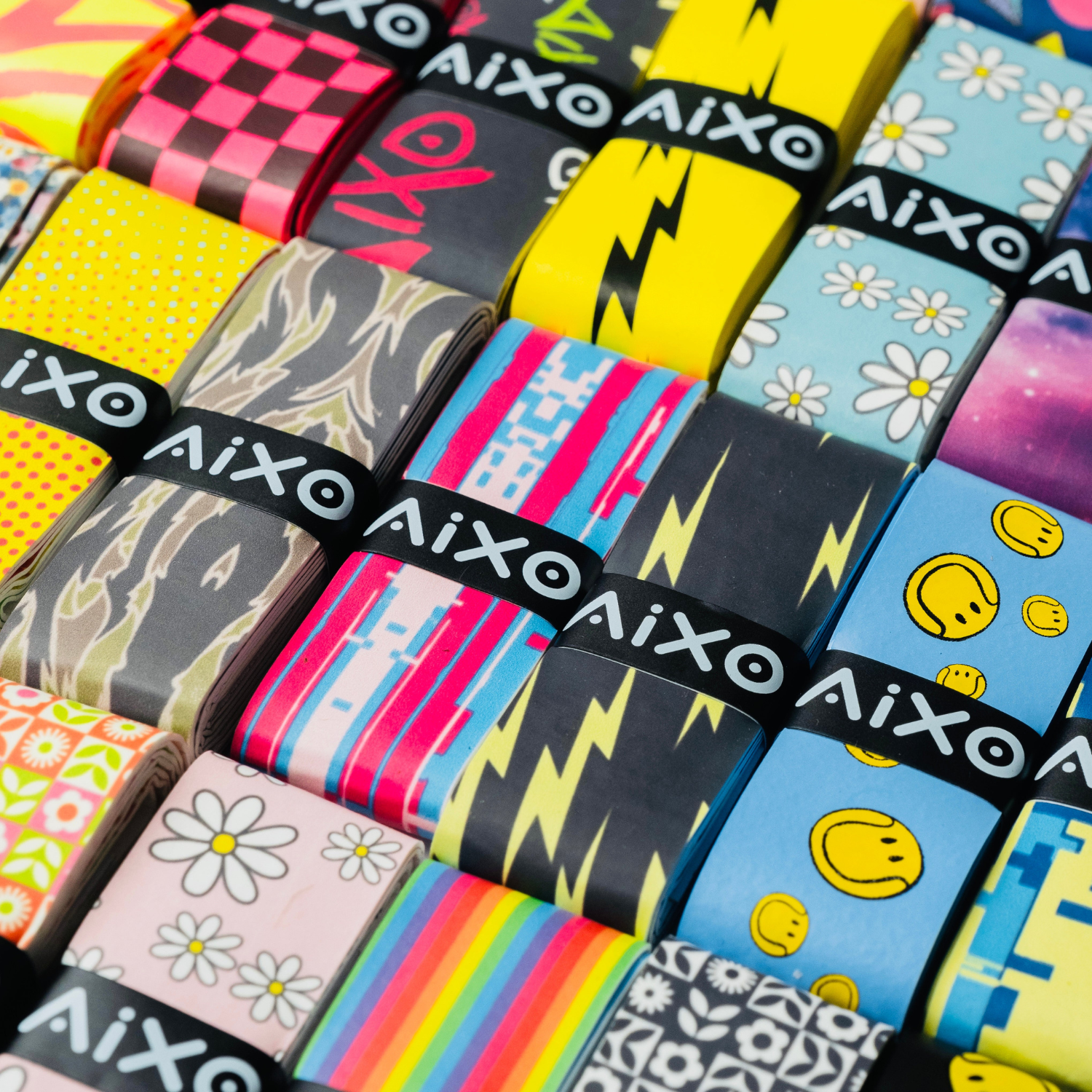 Aixo Glitch Tacky Overgrip Blue Overgrips Aixo