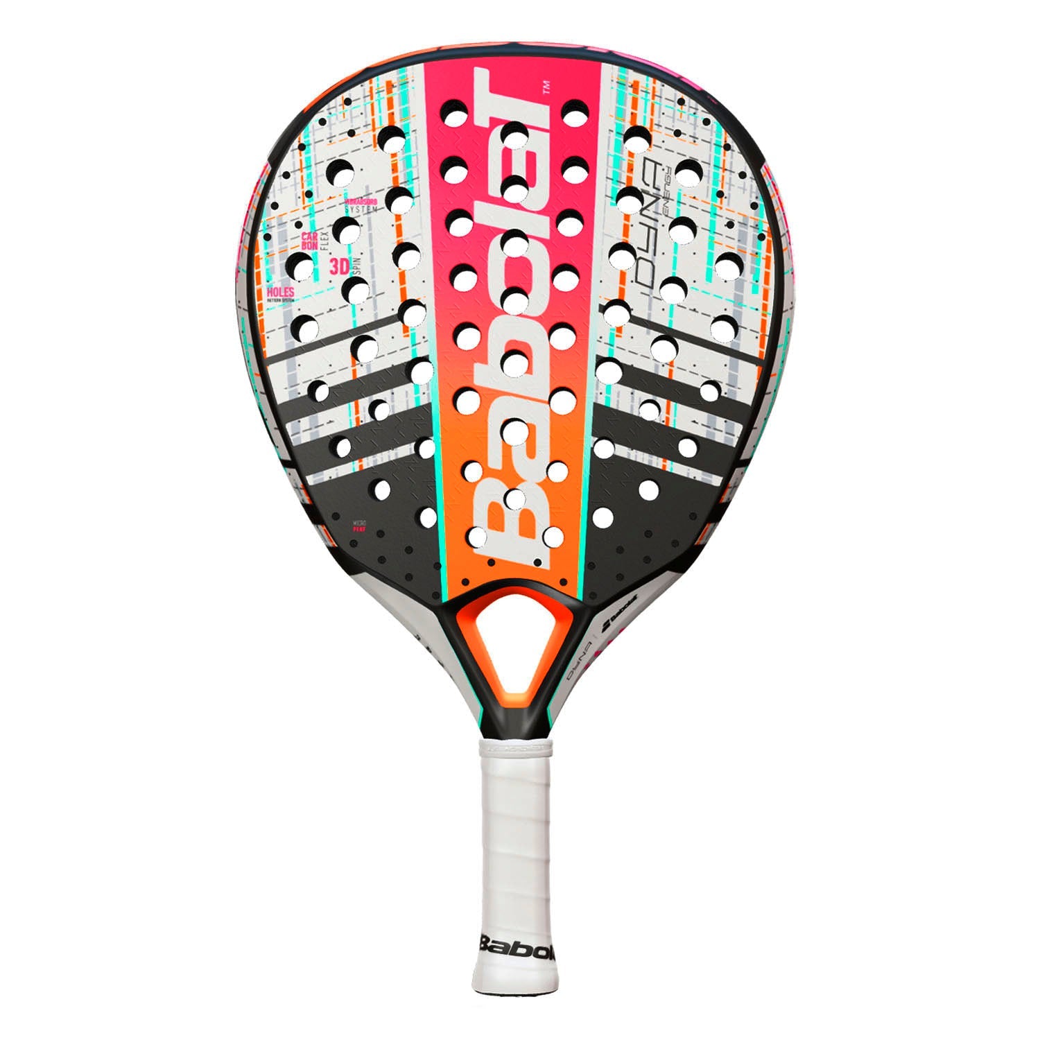 Babolat DYNA ENERGY Padel Racket - White/Orange Padel Babolat