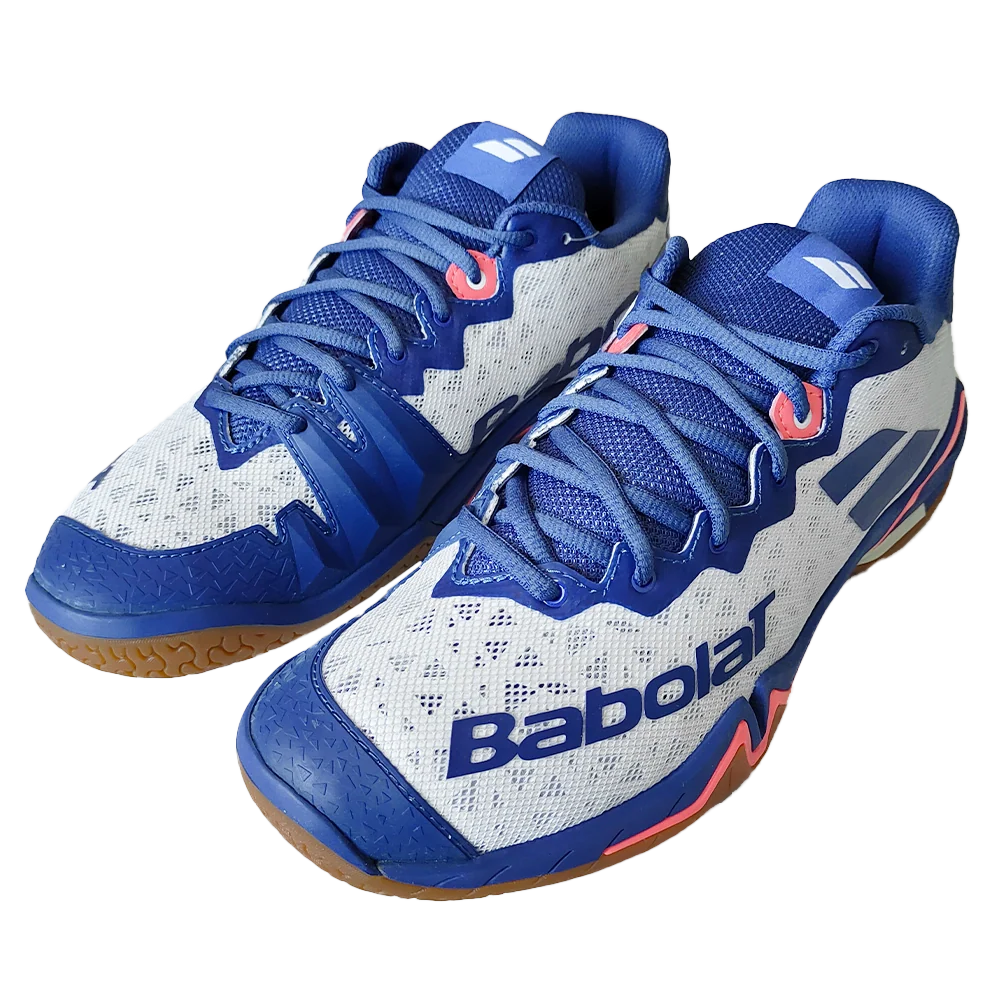 Babolat Shadow 4 Badminton Shoe Men - White/Blue Badminton Shoes Babolat