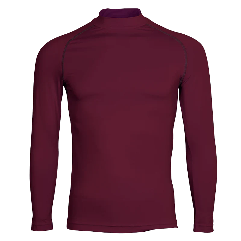 Rhino TRM12 Baselayer Long Sleeve Shirt Maroon For Training And Comfort Performance Gear by Rhino