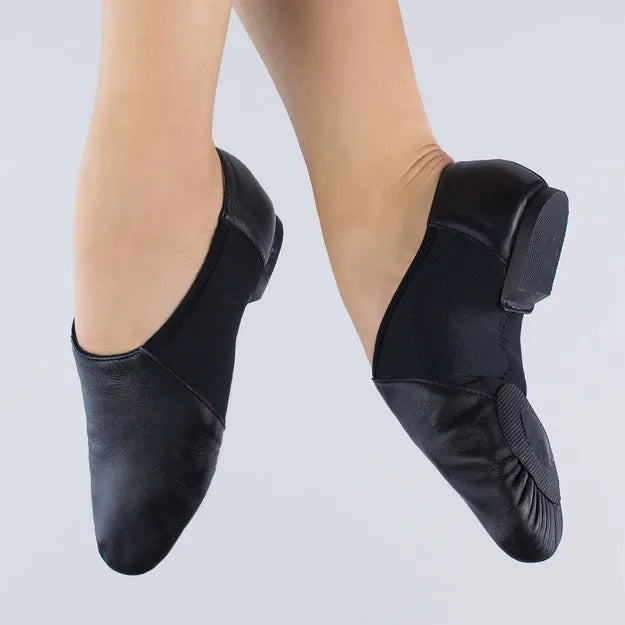 1st Position Split Sole Stretch Jazz Shoe Women - Black