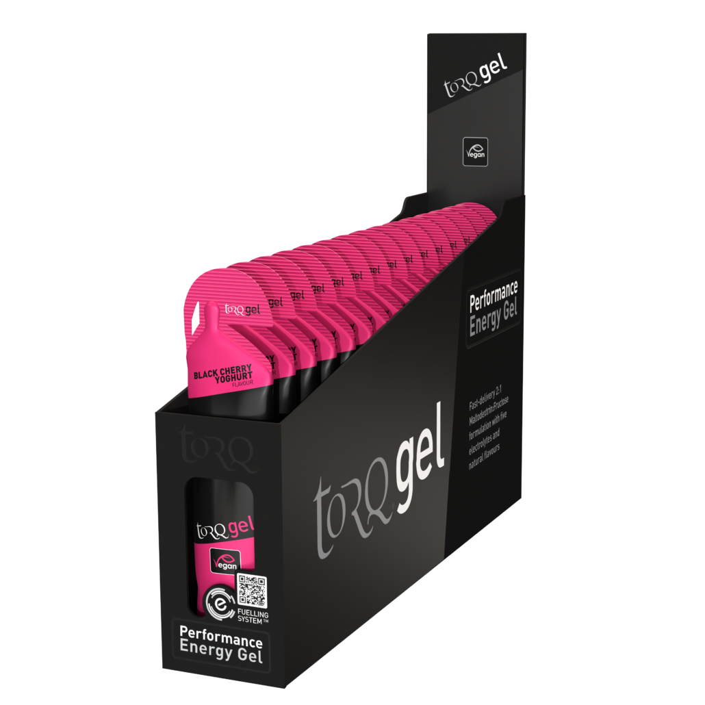 TORQ Black Cherry Yoghurt energy gel, box of 15