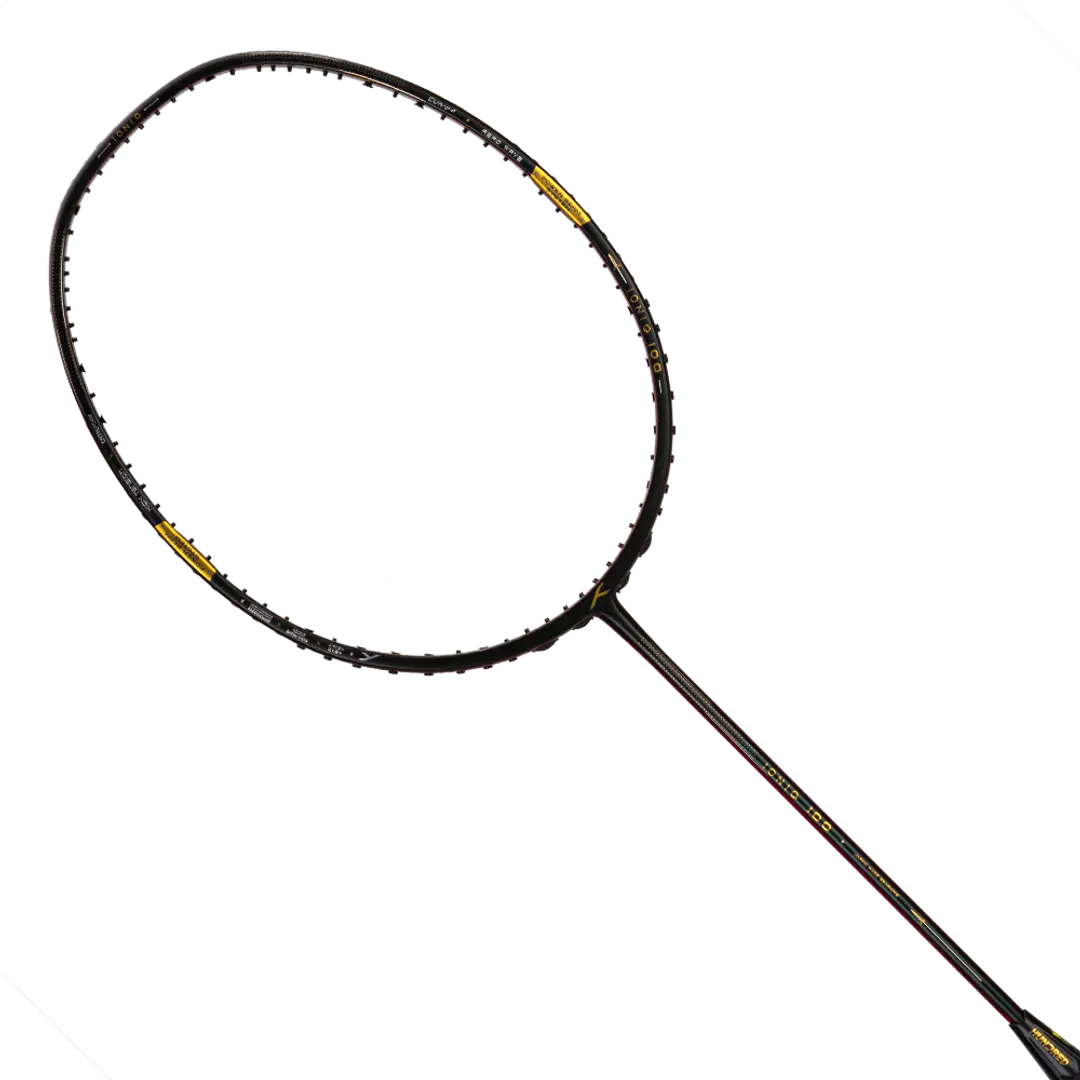 Hundred Ioniq 100 3U Badminton Racket - Black/Red Badminton Rackets Hundred