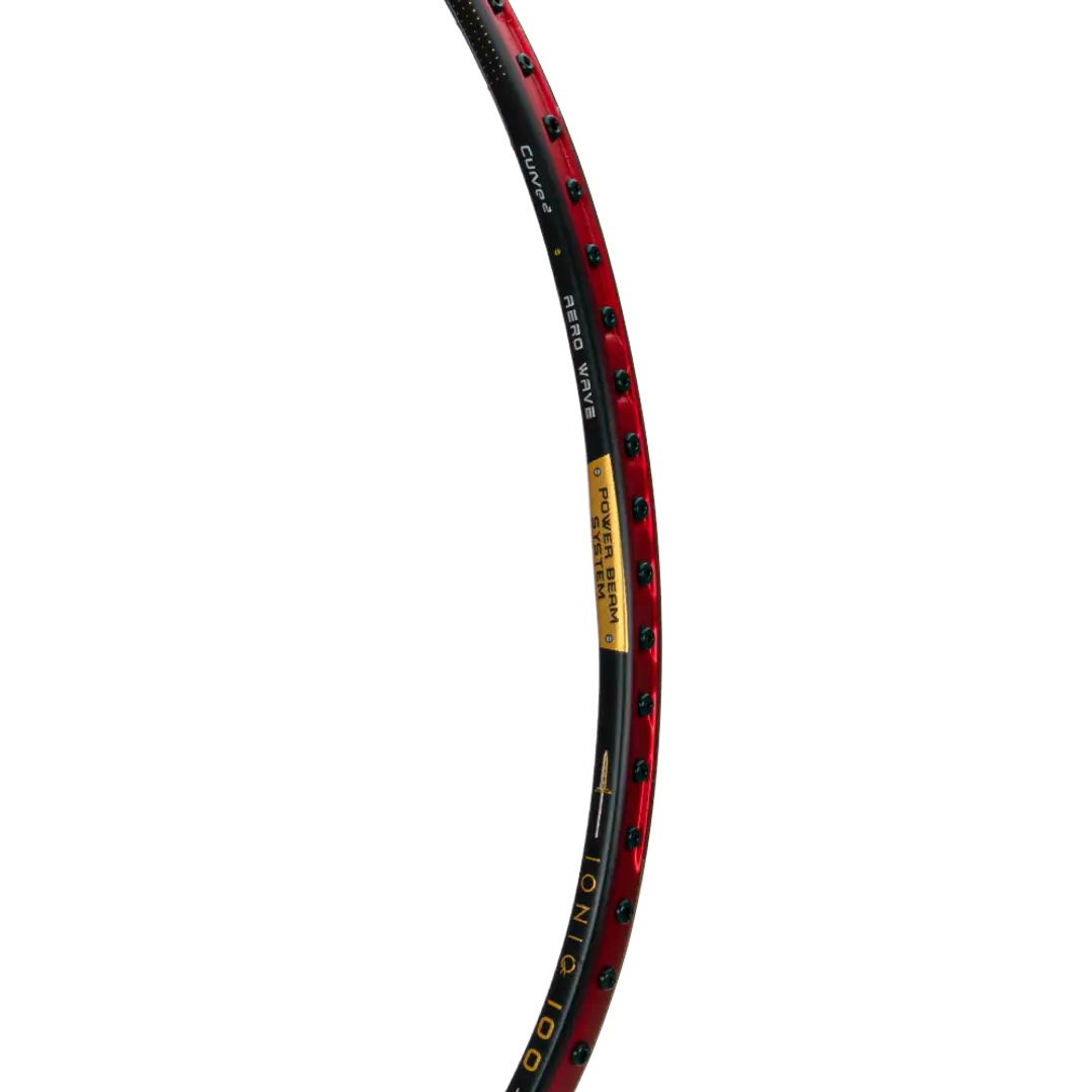 Hundred Ioniq 100 3U Badminton Racket - Black/Red Badminton Rackets Hundred