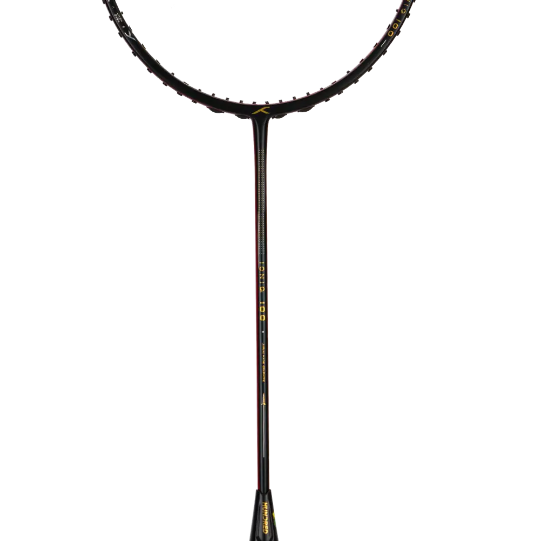 Hundred Ioniq 100 3U Badminton Racket - Black/Red Black Red 3U6 Badminton Rackets Hundred