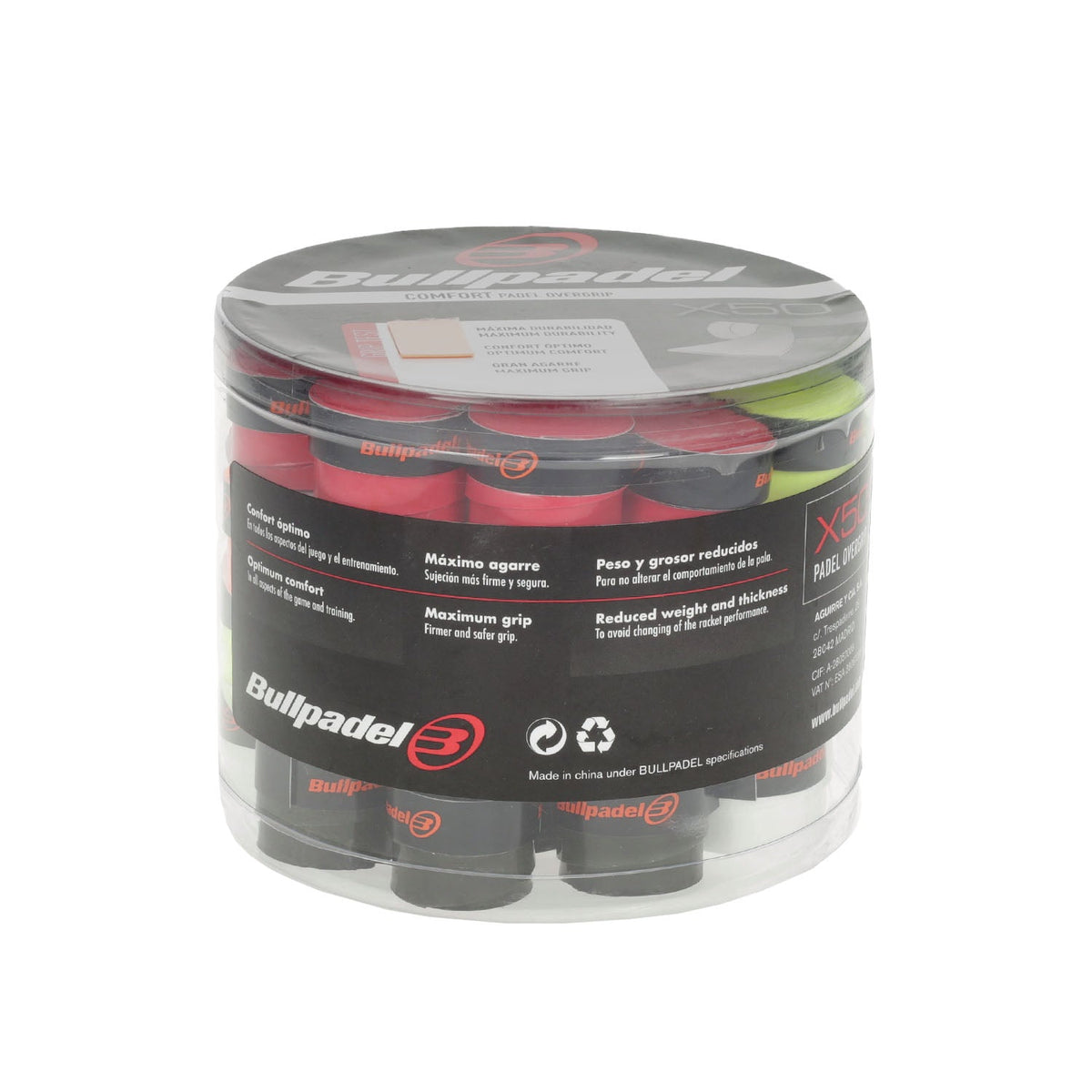 BullPadel GB-1604 Overgrips - Tub of 50 Overgrips BullPadel