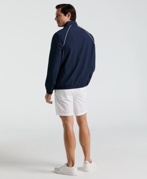Original Penguin Long Sleeve Performance 1/4 Zip Layering Jacket Men, Black Iris, back view