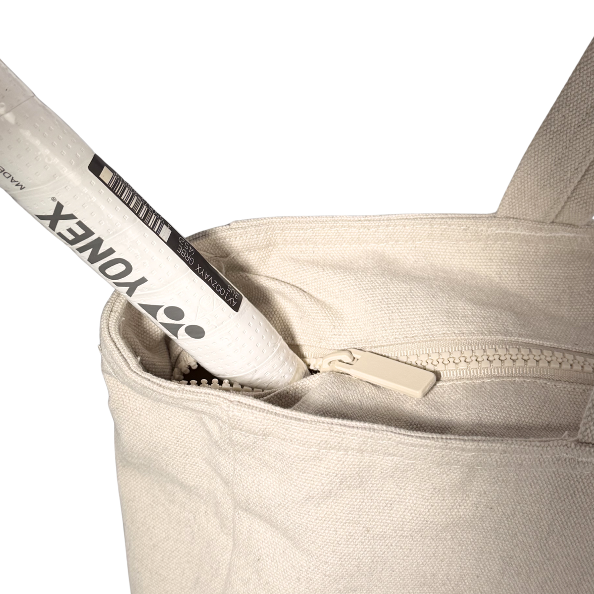 Yonex All England 1899 Luxury Zip-Top Tote Bag, Oatmeal, back view